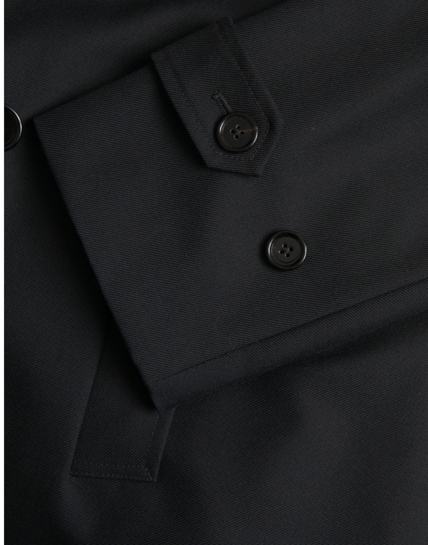 Dolce & Gabbana Gabardina negra con doble botonadura