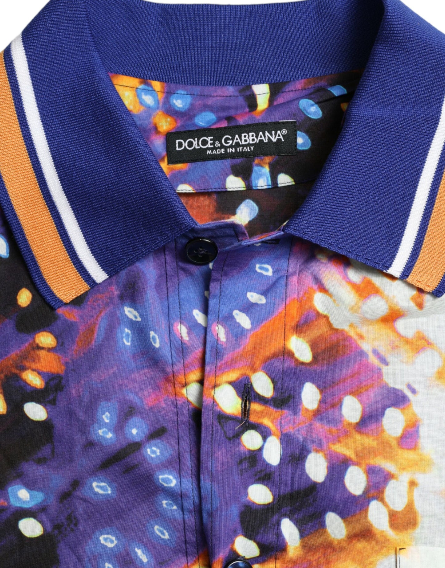 Dolce & Gabbana Camisa casual de algodón con estampado Luminarie multicolor