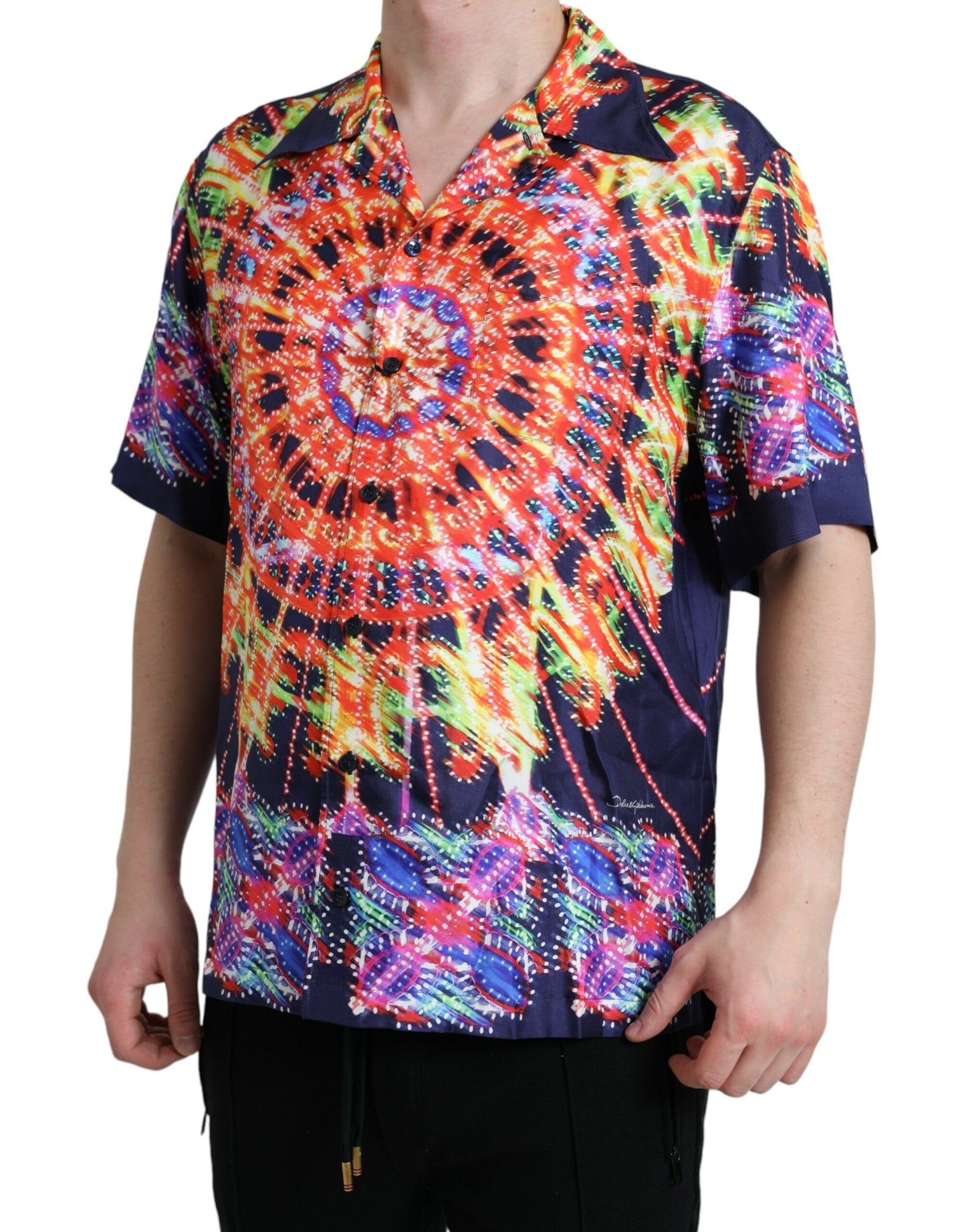 Dolce & Gabbana Camisa casual de seda Luminaria multicolor