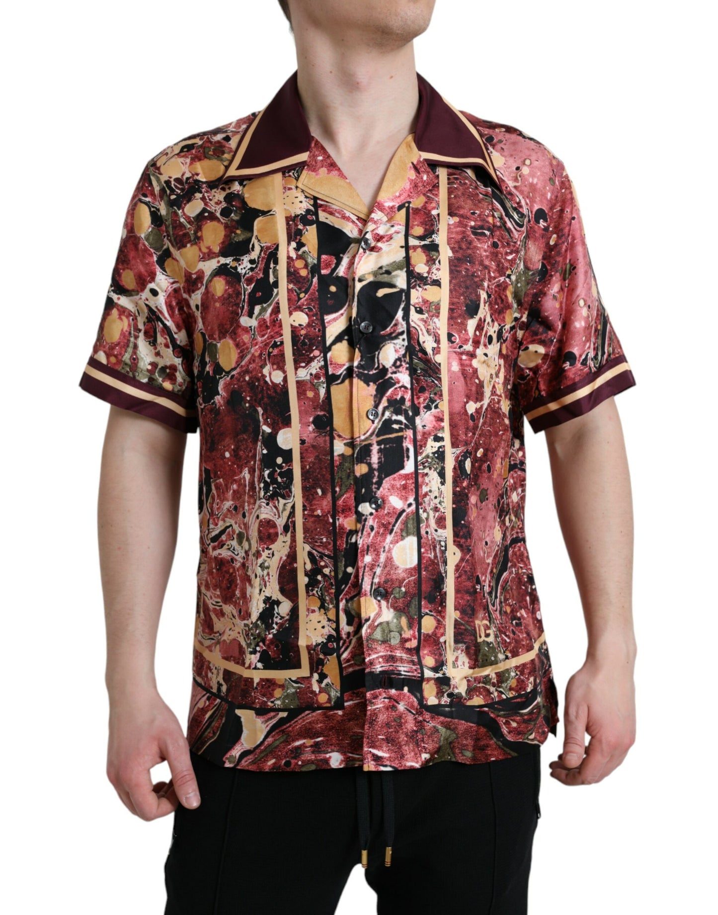 Dolce & Gabbana Camisa de seda con botones multicolor