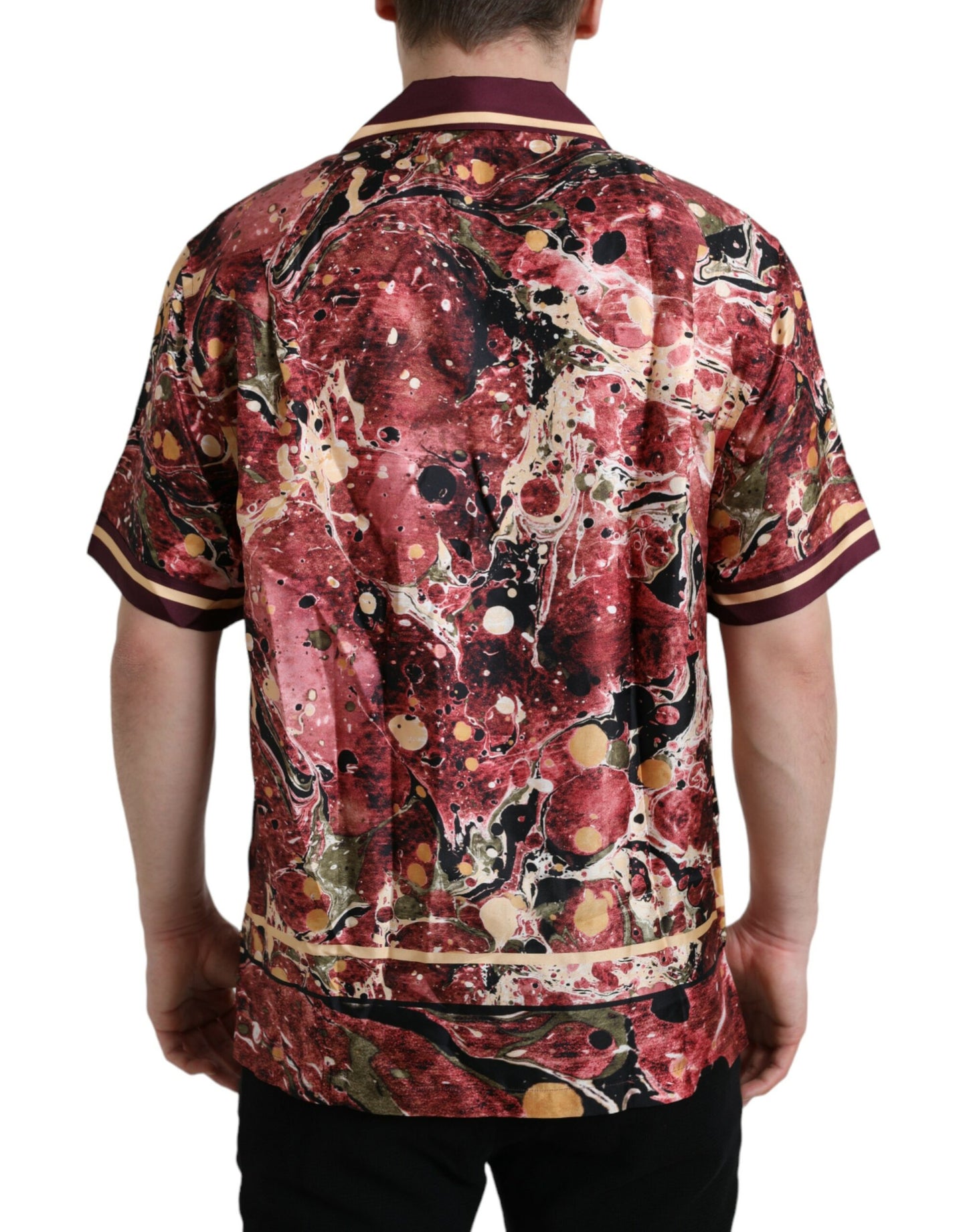 Dolce & Gabbana Camisa de seda con botones multicolor