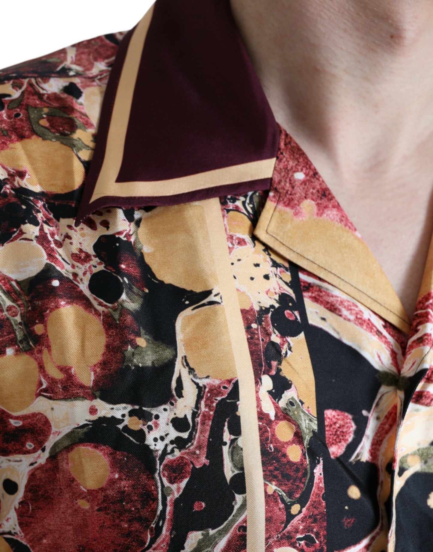 Dolce & Gabbana Camisa de seda con botones multicolor