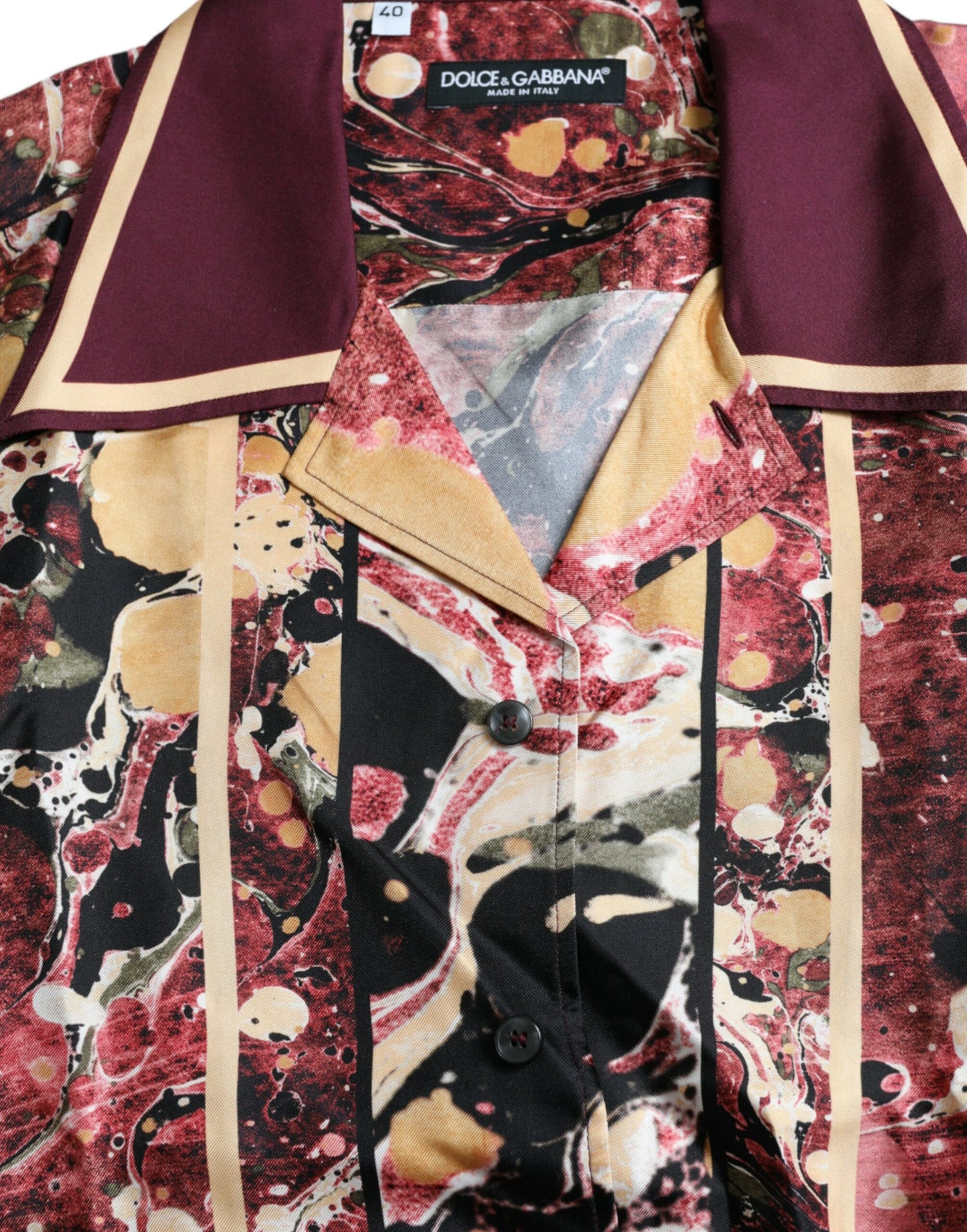 Dolce & Gabbana Camisa de seda con botones multicolor