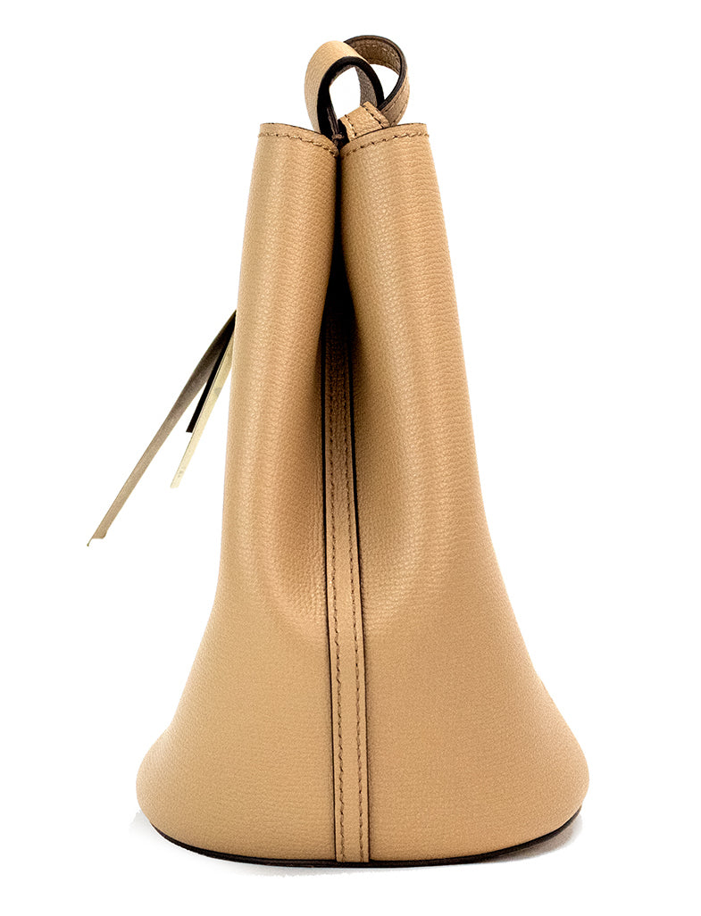 Burberry Lorne Small Camel Haymarket Check Pebble Leather Bucket Handbag Purse – par Burberry | Disponible sur Sandy Store ByNet