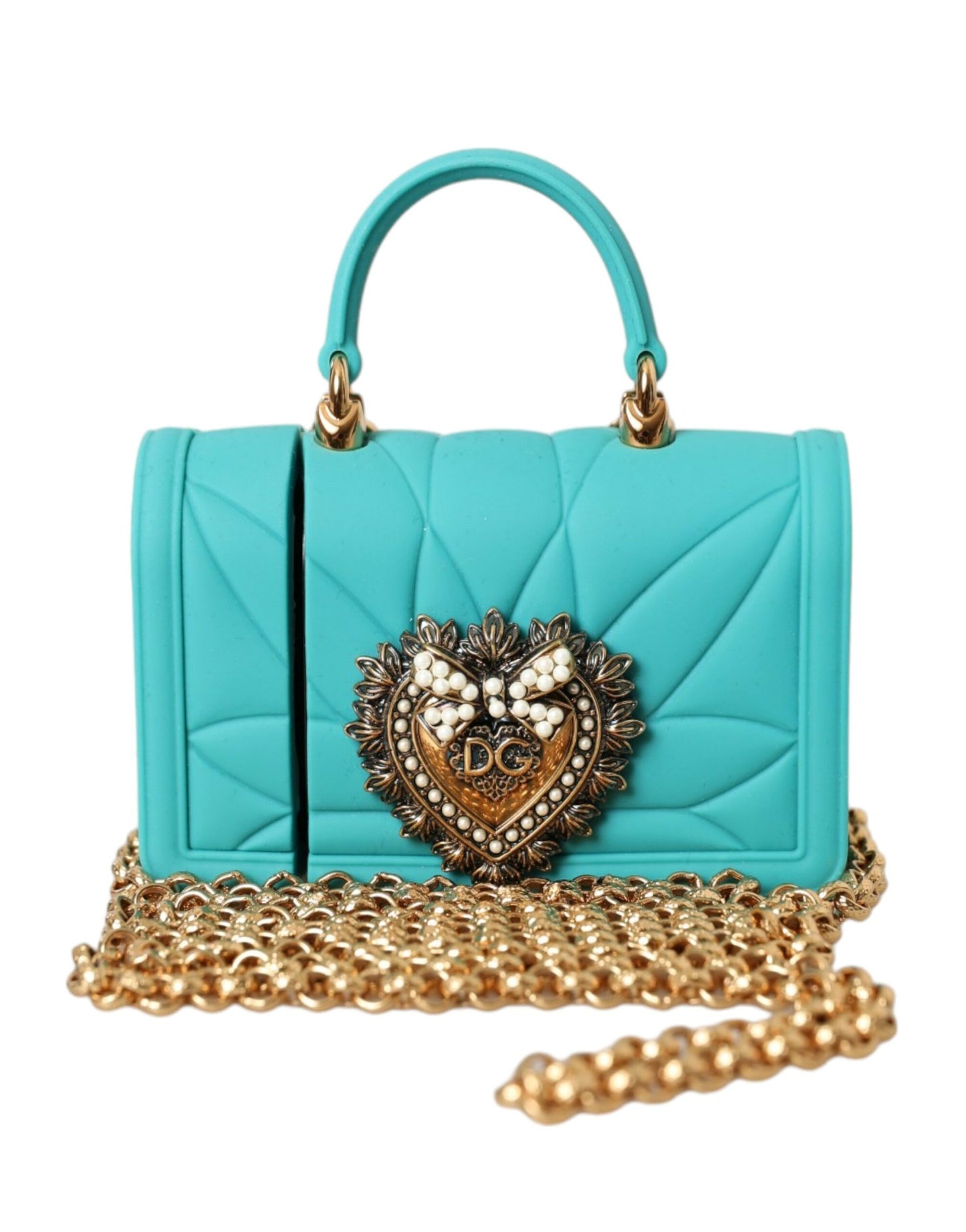 Dolce & Gabbana Funda De Silicona Devotion Heart Color Turquesa Para Airpods