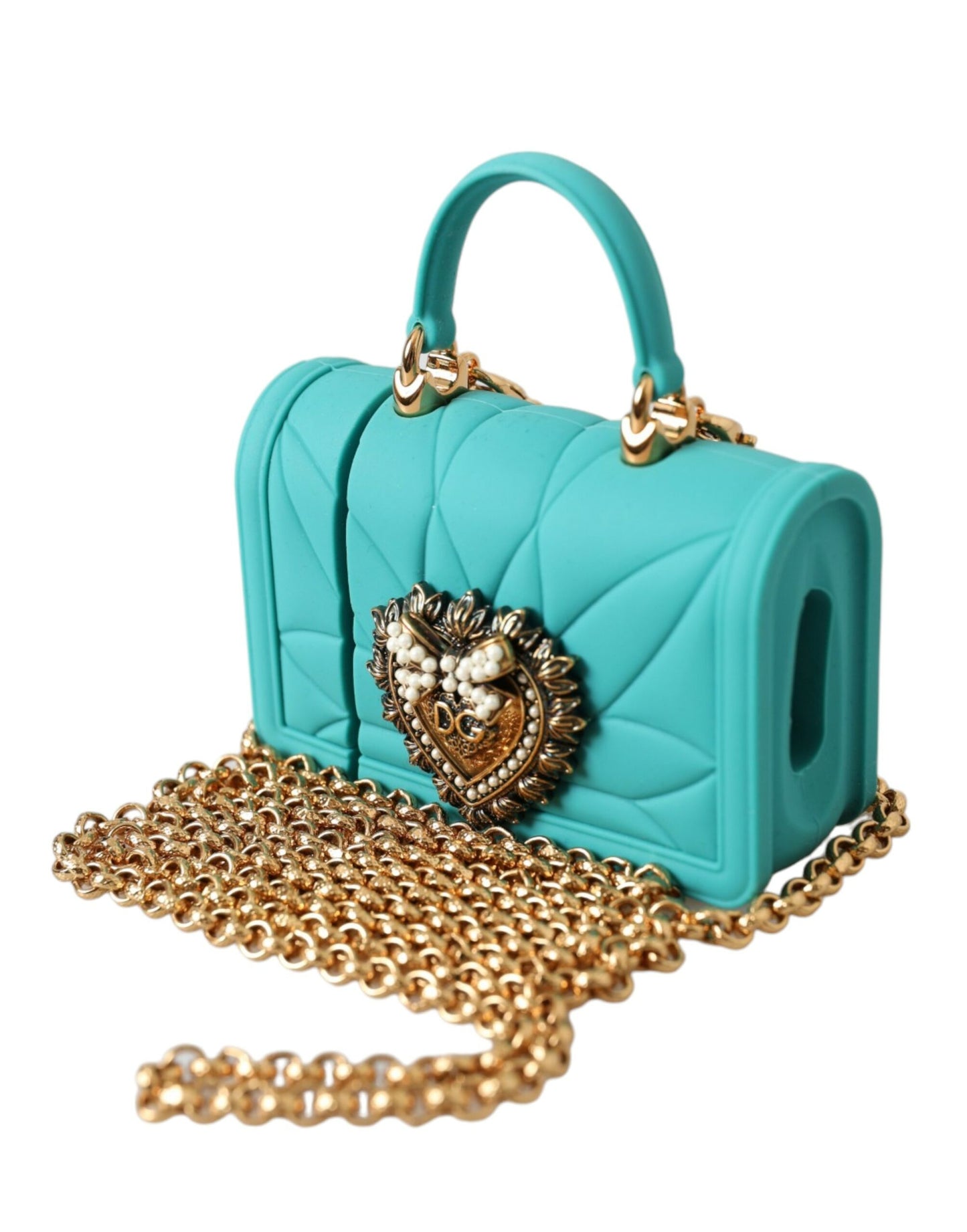 Dolce & Gabbana Funda De Silicona Devotion Heart Color Turquesa Para Airpods