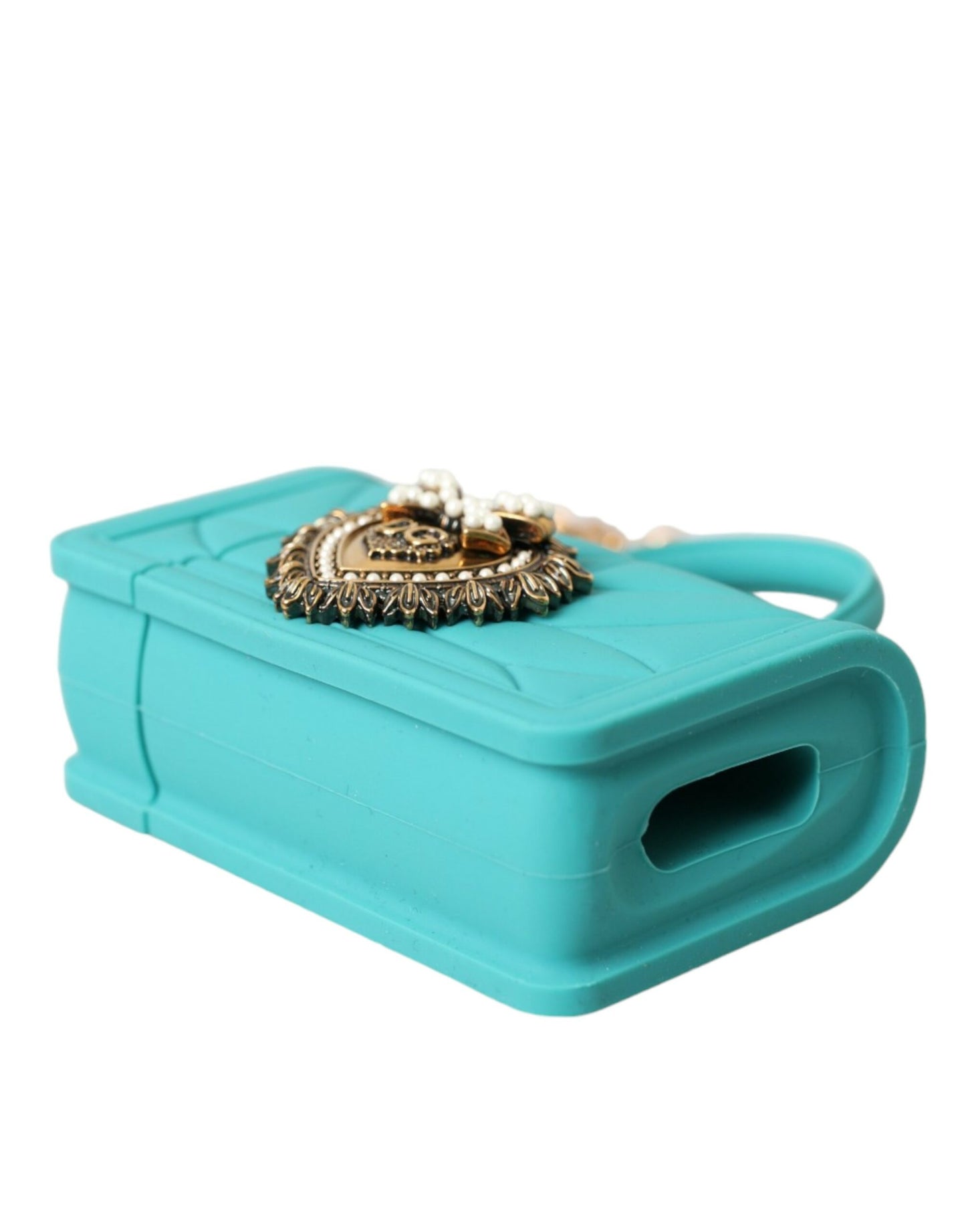 Dolce & Gabbana Funda De Silicona Devotion Heart Color Turquesa Para Airpods