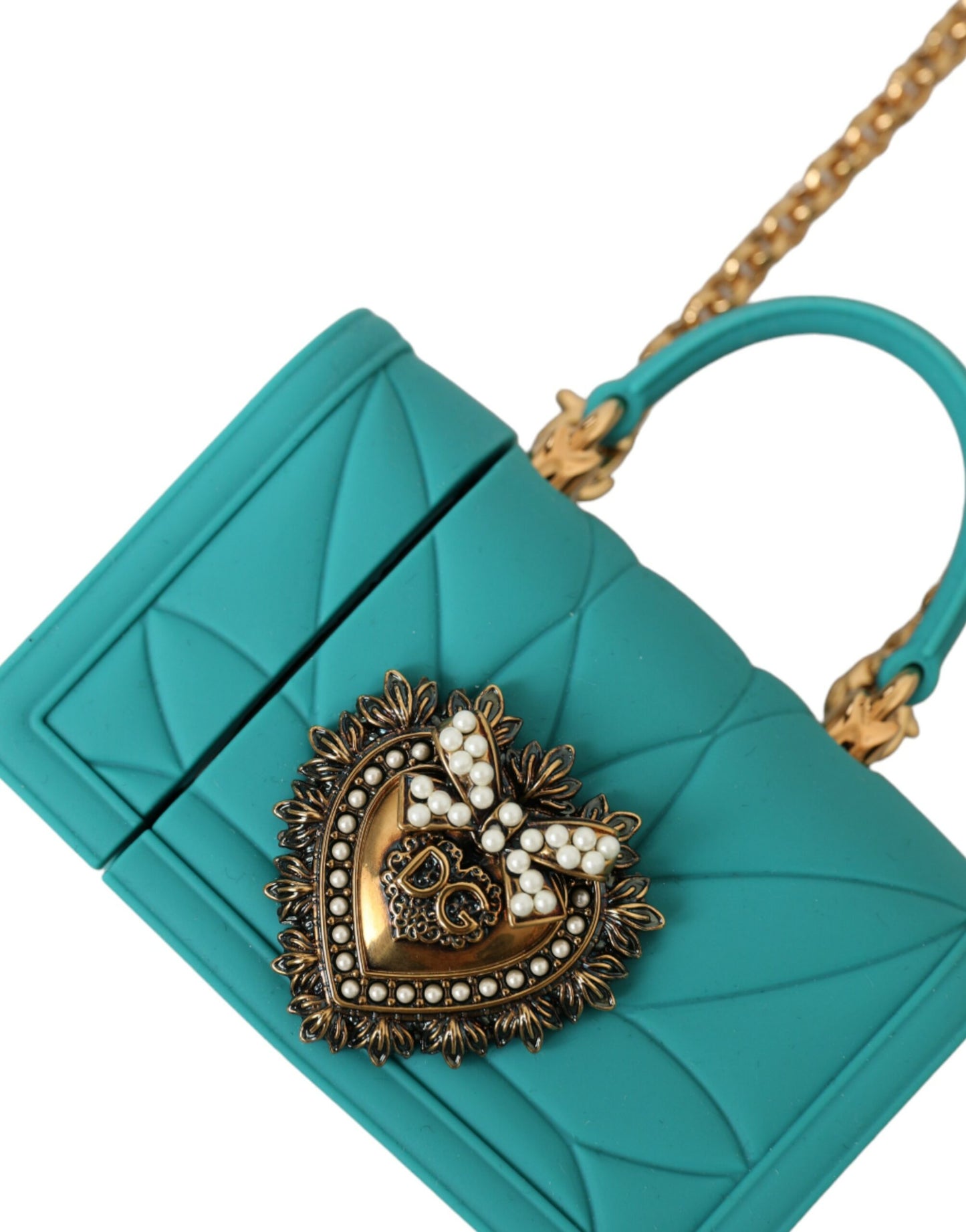 Dolce & Gabbana Funda De Silicona Devotion Heart Color Turquesa Para Airpods