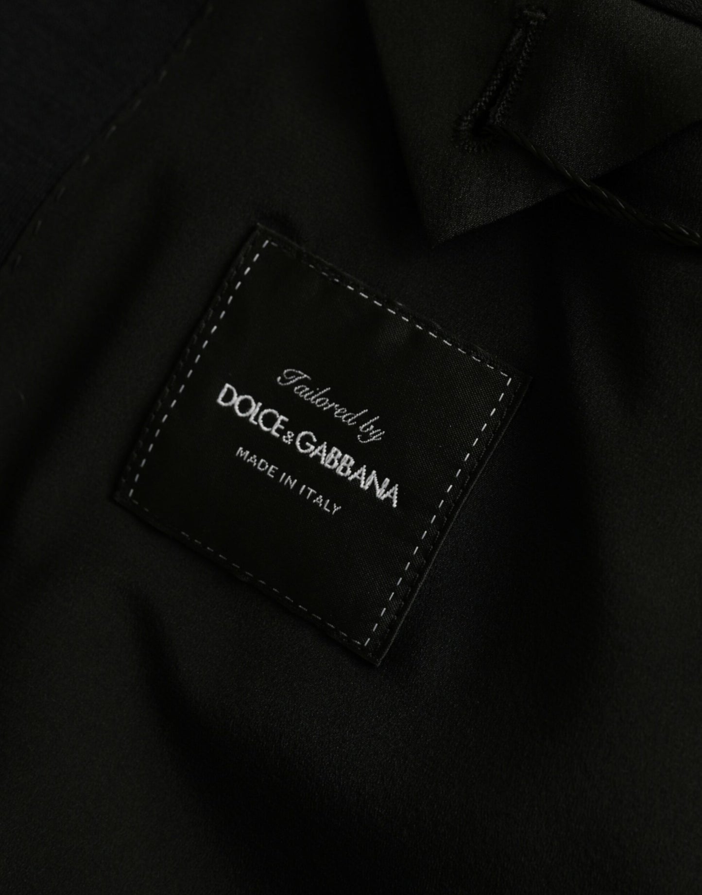 Dolce & Gabbana Blazer tipo abrigo de lana negro con muesca y botonadura sencilla