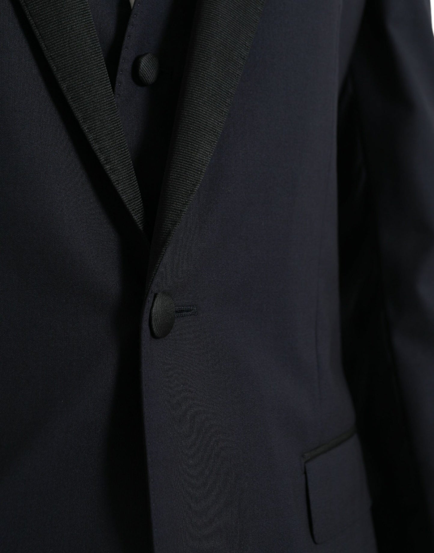Dolce & Gabbana Traje formal de 3 piezas de lana MARTINI azul oscuro