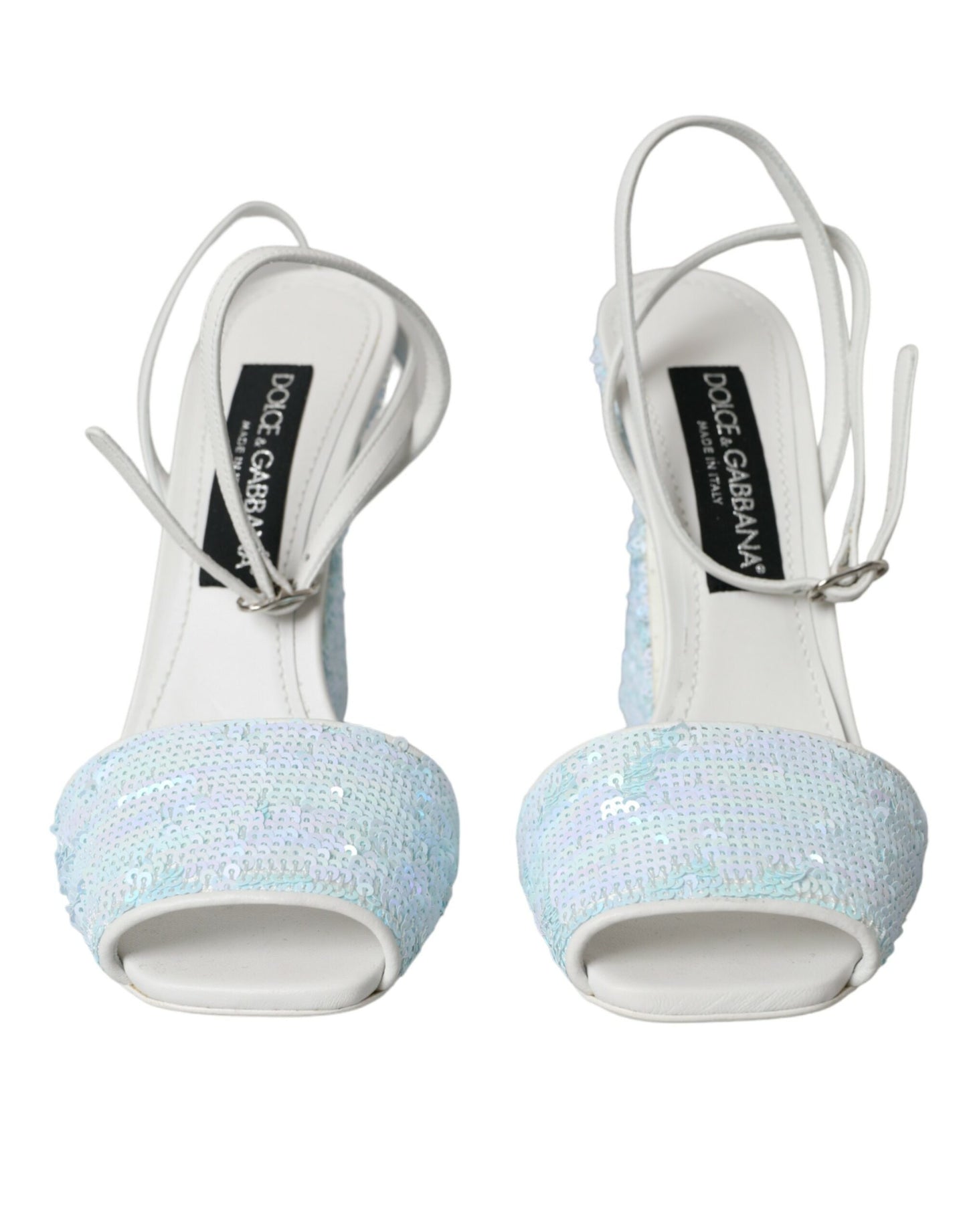 Dolce & Gabbana Zapatos sandalias con correa en el tobillo con lentejuelas azul claro