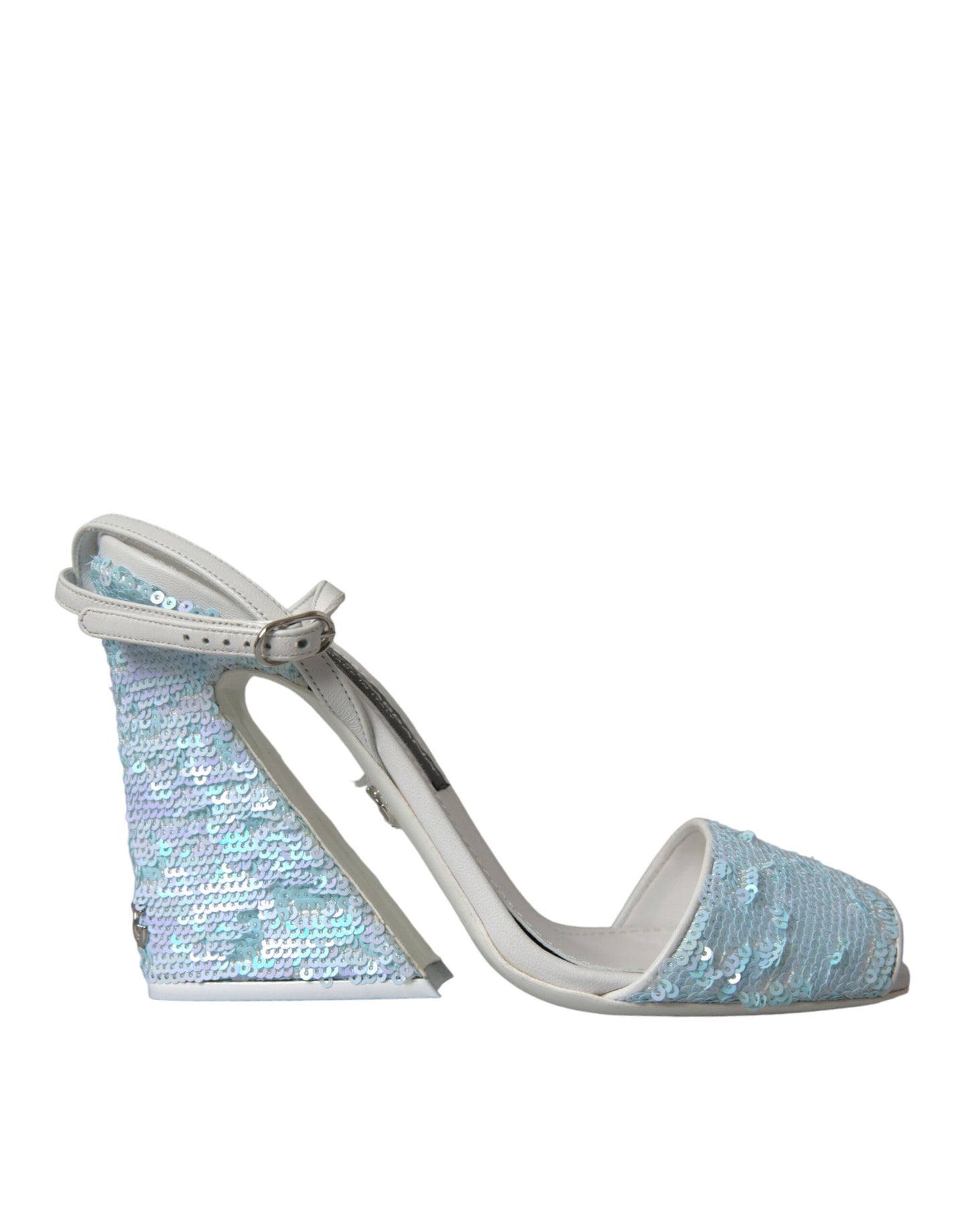Dolce & Gabbana Zapatos sandalias con correa en el tobillo con lentejuelas azul claro
