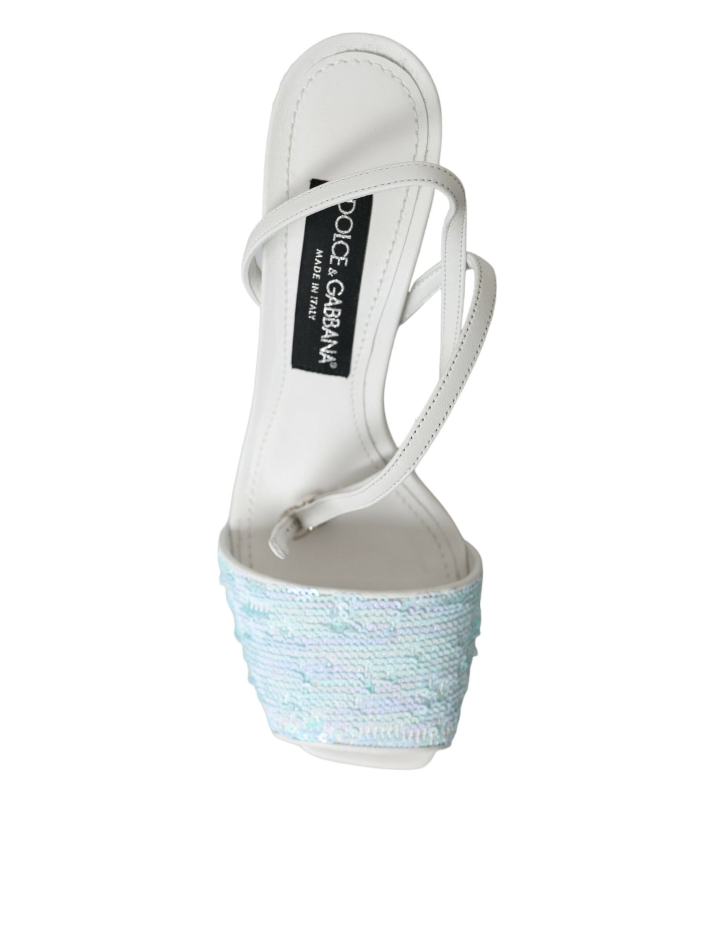 Dolce & Gabbana Zapatos sandalias con correa en el tobillo con lentejuelas azul claro