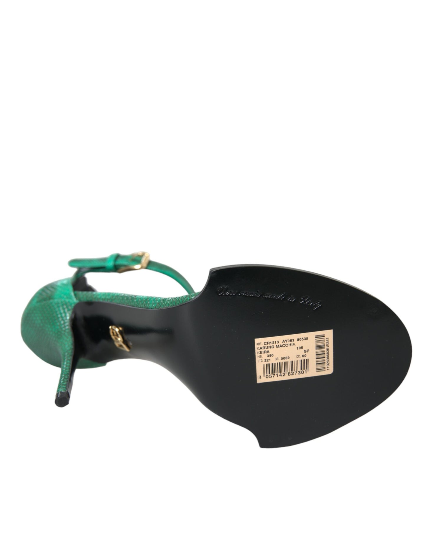 Dolce & Gabbana Zapatos Sandalias De Cristal De Cuero Exótico Verde