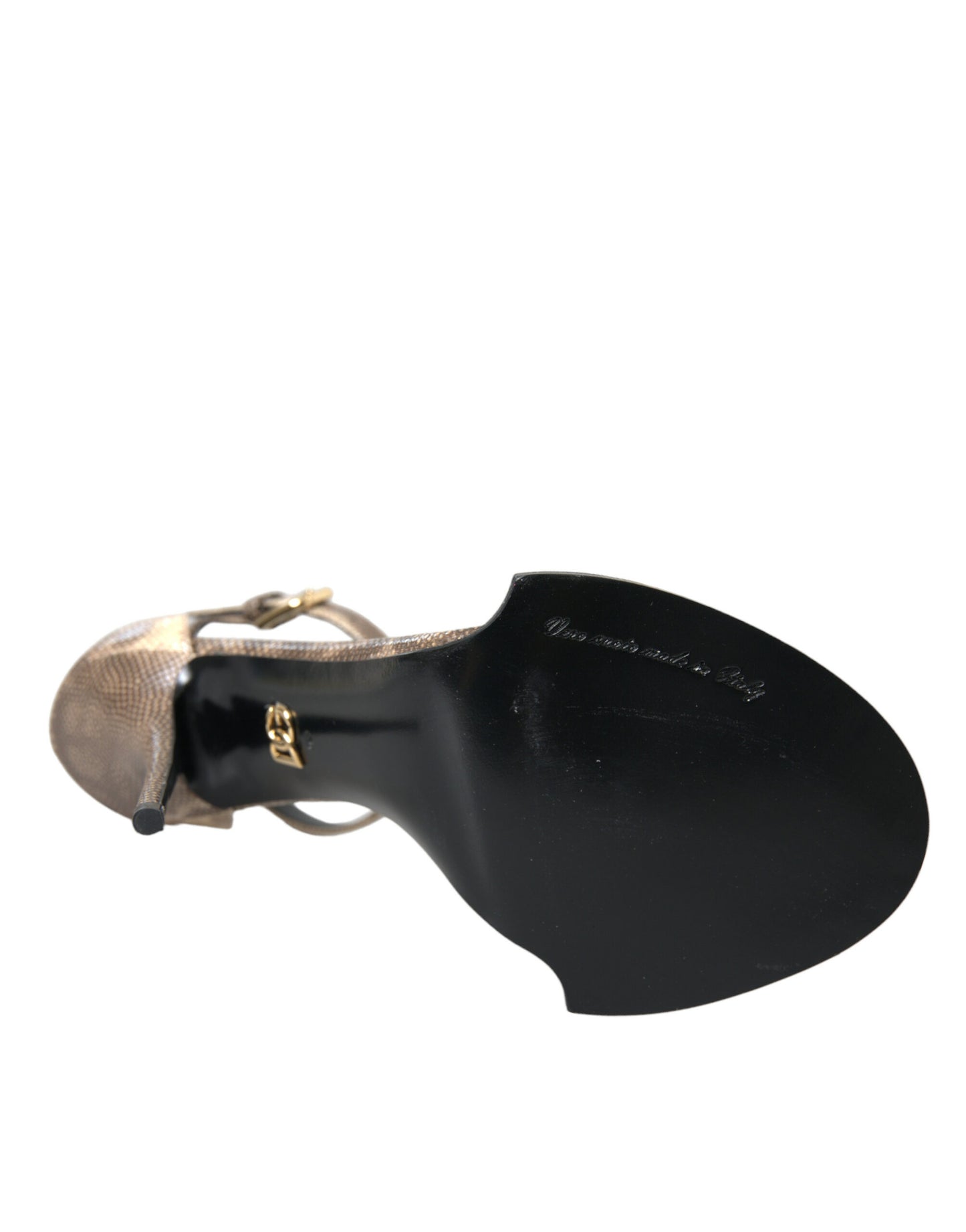 Dolce & Gabbana Zapatos con sandalias de cristal de cuero exótico marrón