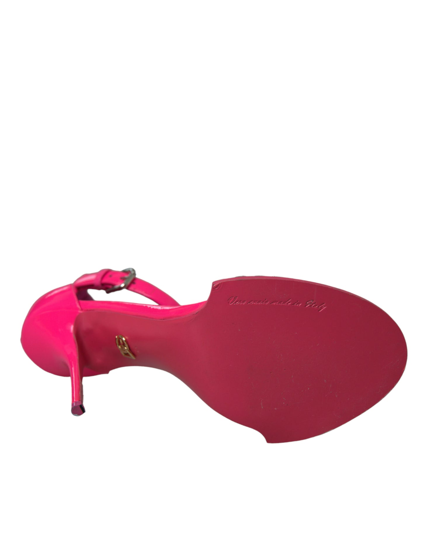 Dolce & Gabbana Zapatos de sandalias con tacones de cristal de cuero rosa