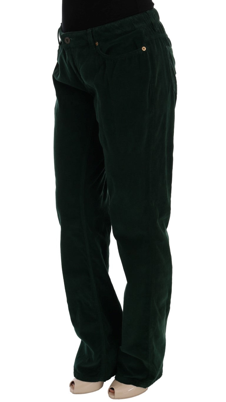 Dolce & Gabbana Pantalones elegantes de mezcla de algodón verde