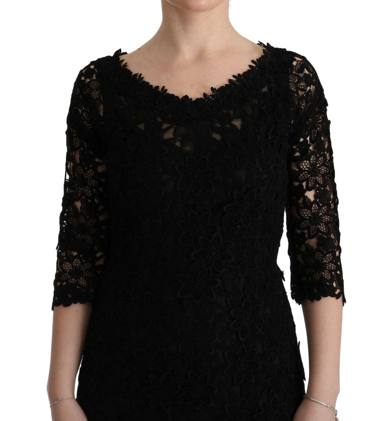 Dolce & Gabbana Elegante vestido tubo negro con forro de seda