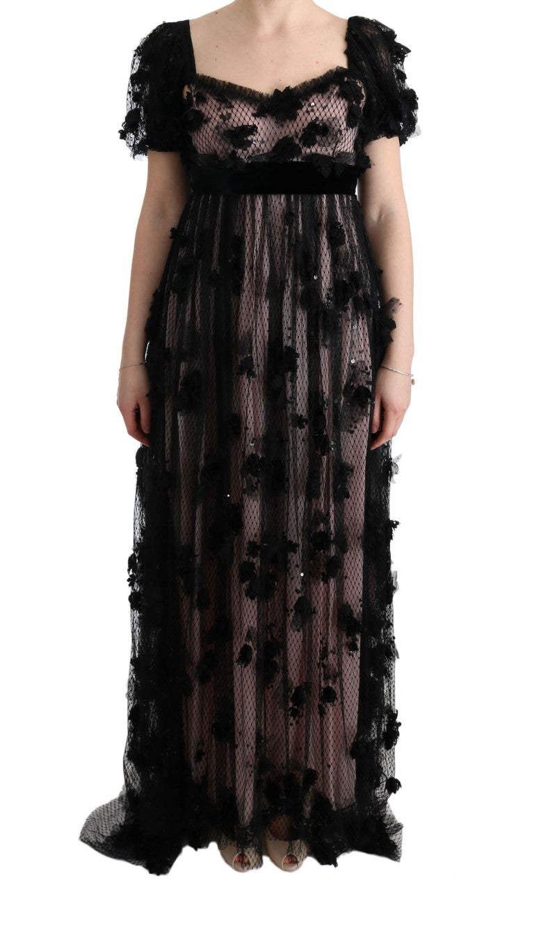 Dolce & Gabbana Vestido largo elegante con apliques florales