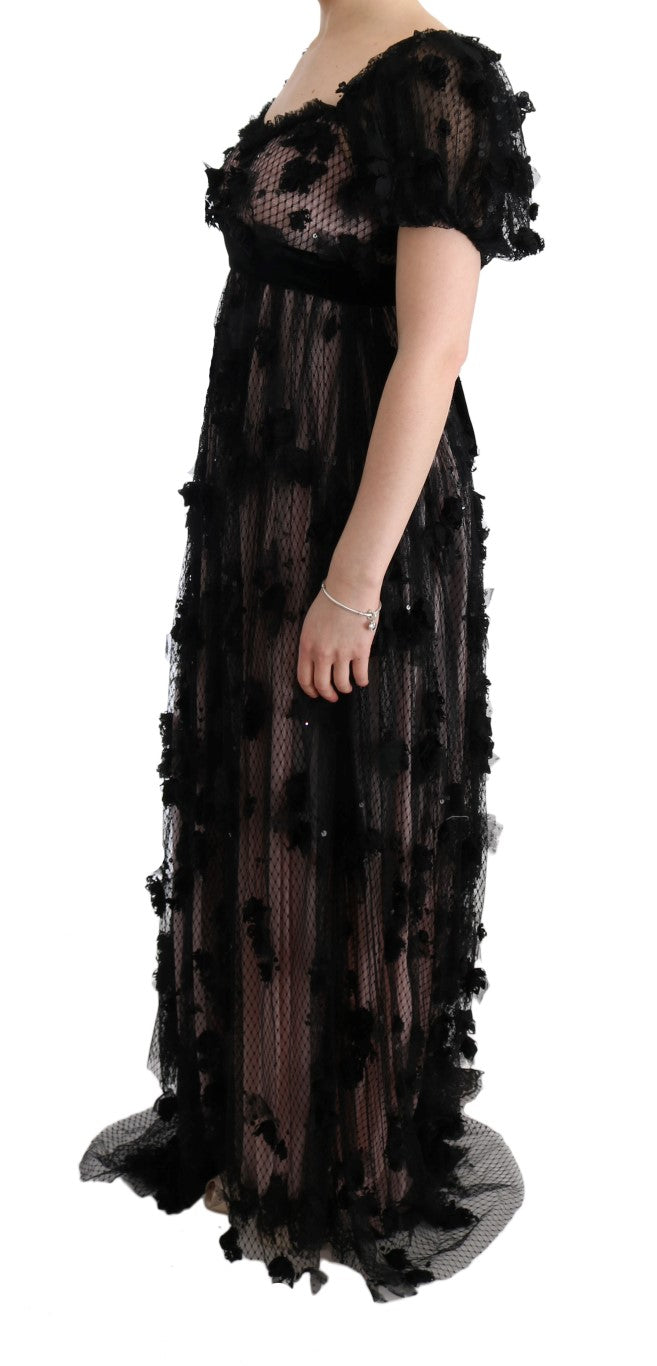 Dolce & Gabbana Vestido largo elegante con apliques florales