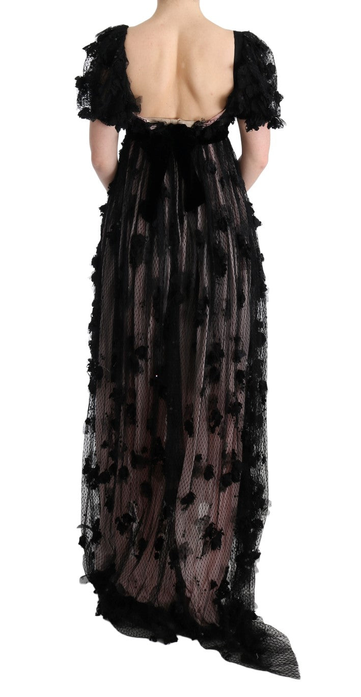 Dolce & Gabbana Vestido largo elegante con apliques florales