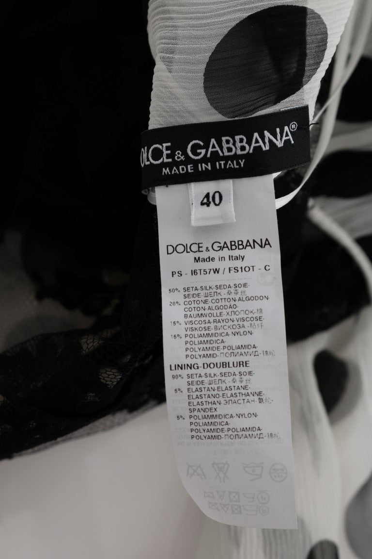 Dolce & Gabbana Elegante vestido largo con lunares y lunares