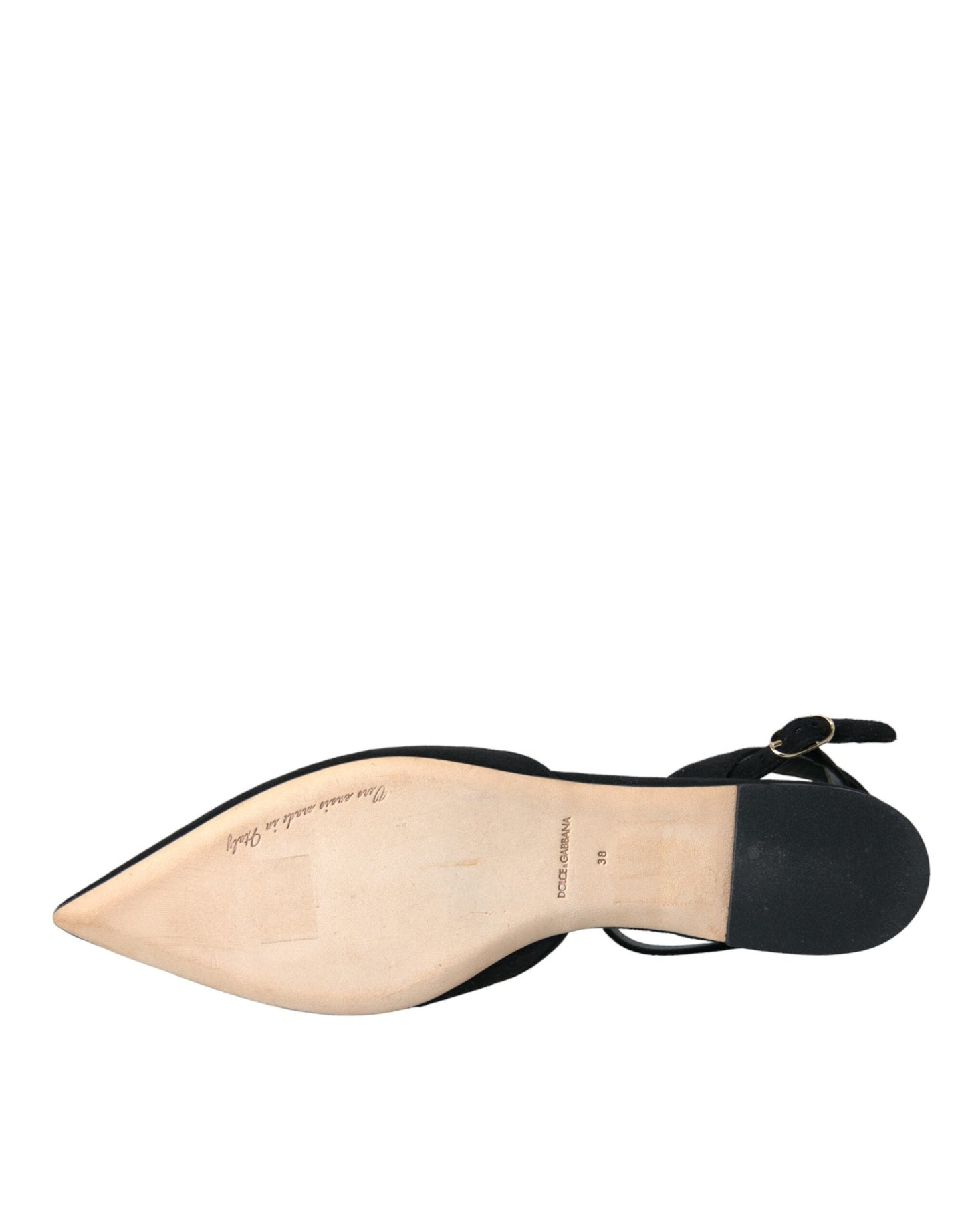 Dolce & Gabbana Zapatos con sandalias con tira trasera y cristales de cuero negro
