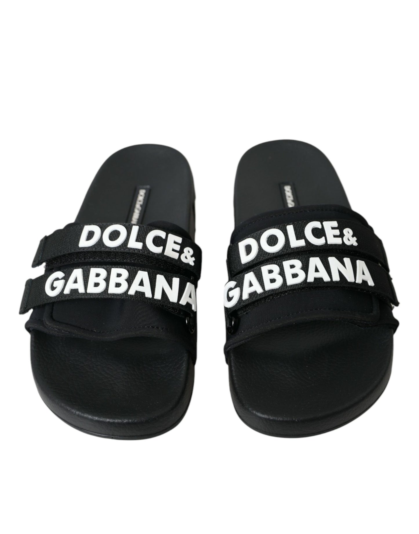 Dolce & Gabbana Chanclas de neopreno negras Zapatos planos para la playa