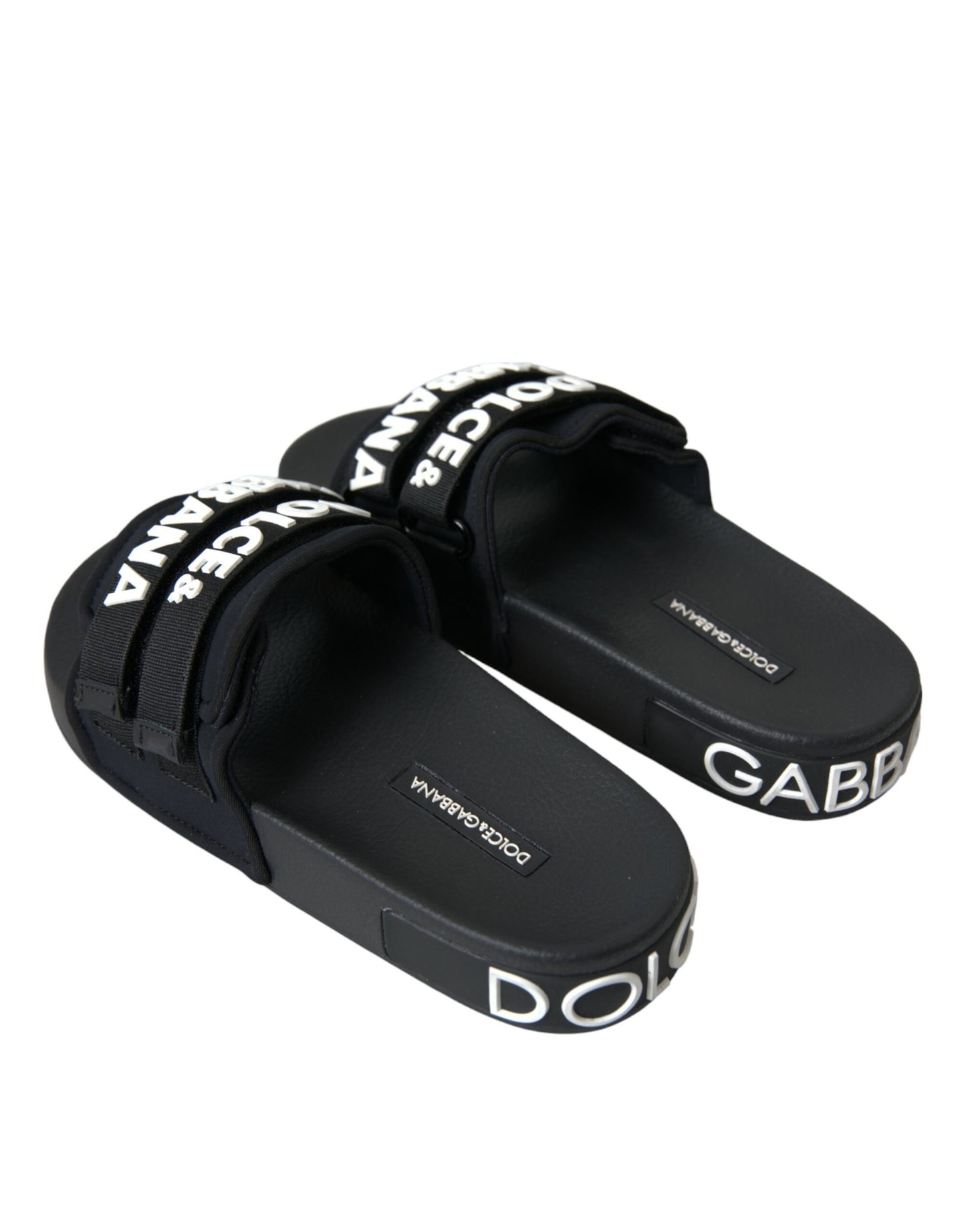 Dolce & Gabbana Chanclas de neopreno negras Zapatos planos para la playa
