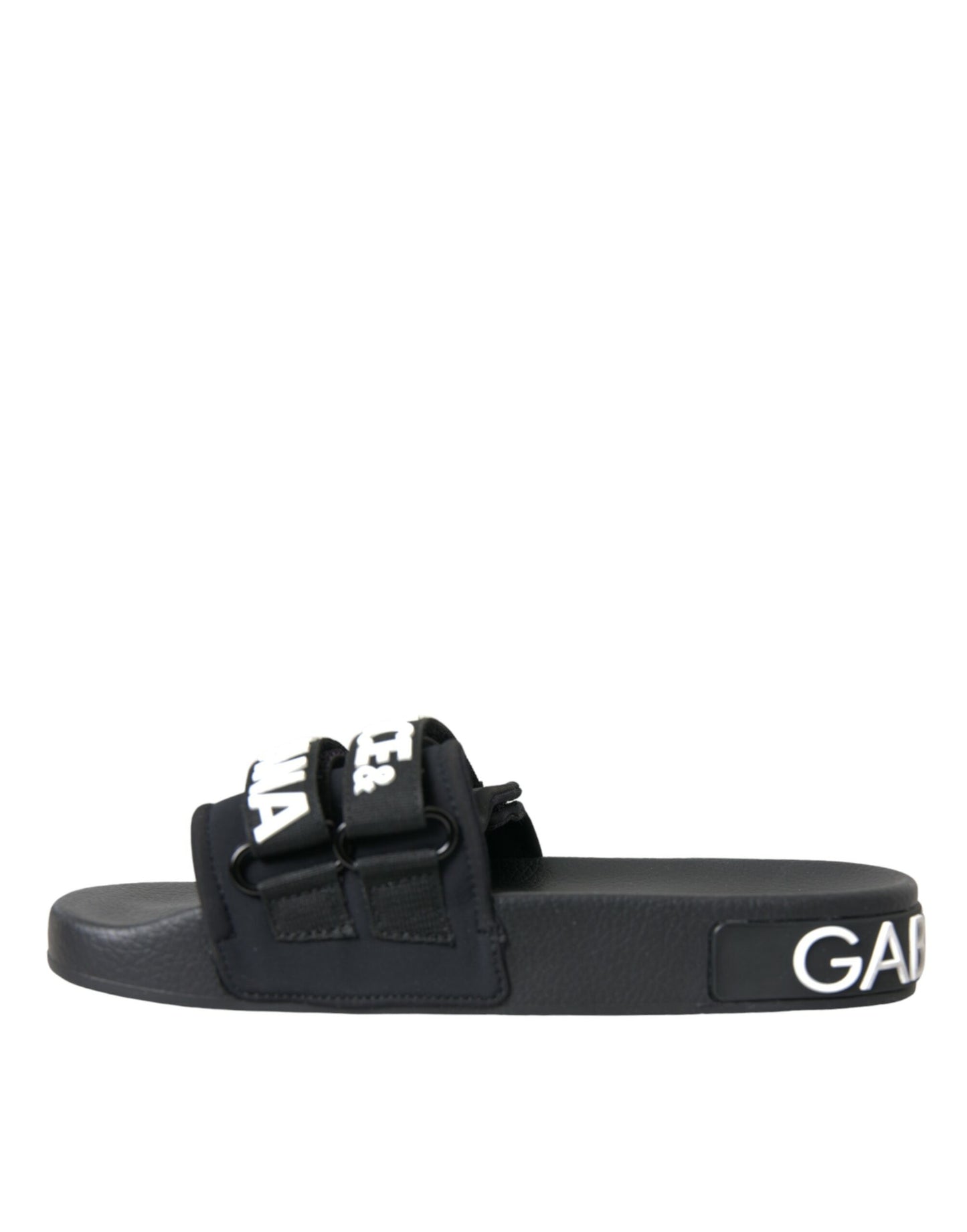 Dolce & Gabbana Chanclas de neopreno negras Zapatos planos para la playa