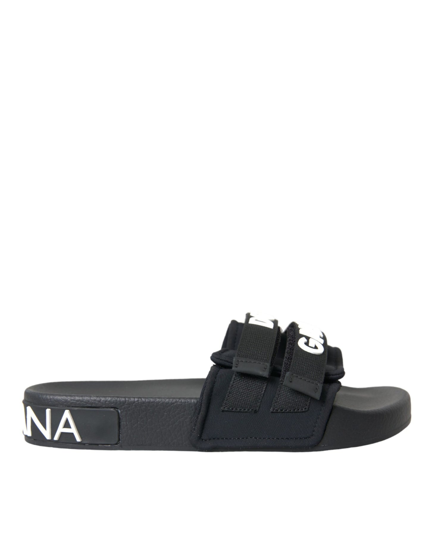 Dolce & Gabbana Chanclas de neopreno negras Zapatos planos para la playa