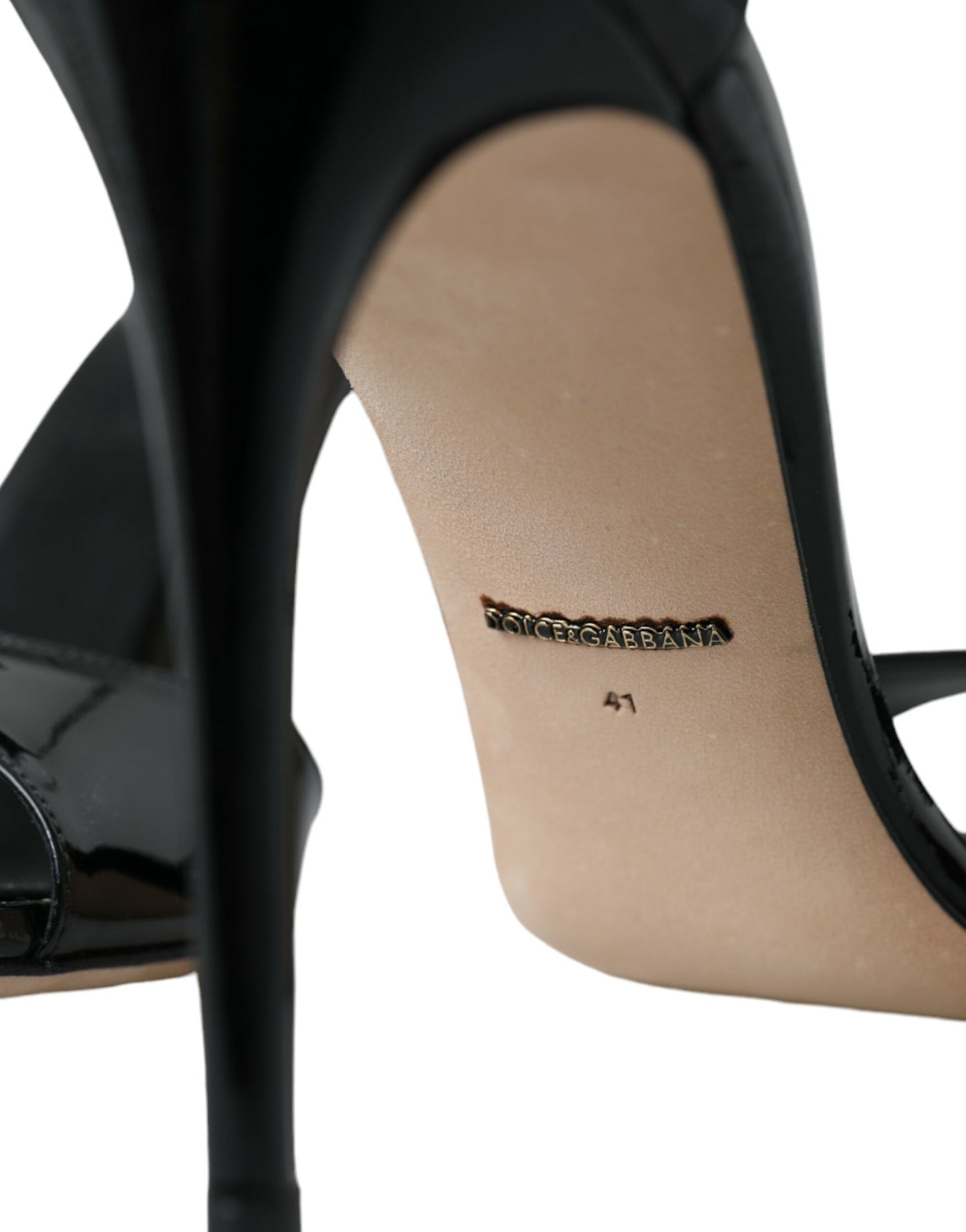Dolce & Gabbana Zapatos sandalias de tacón de cuero KEIRA negros