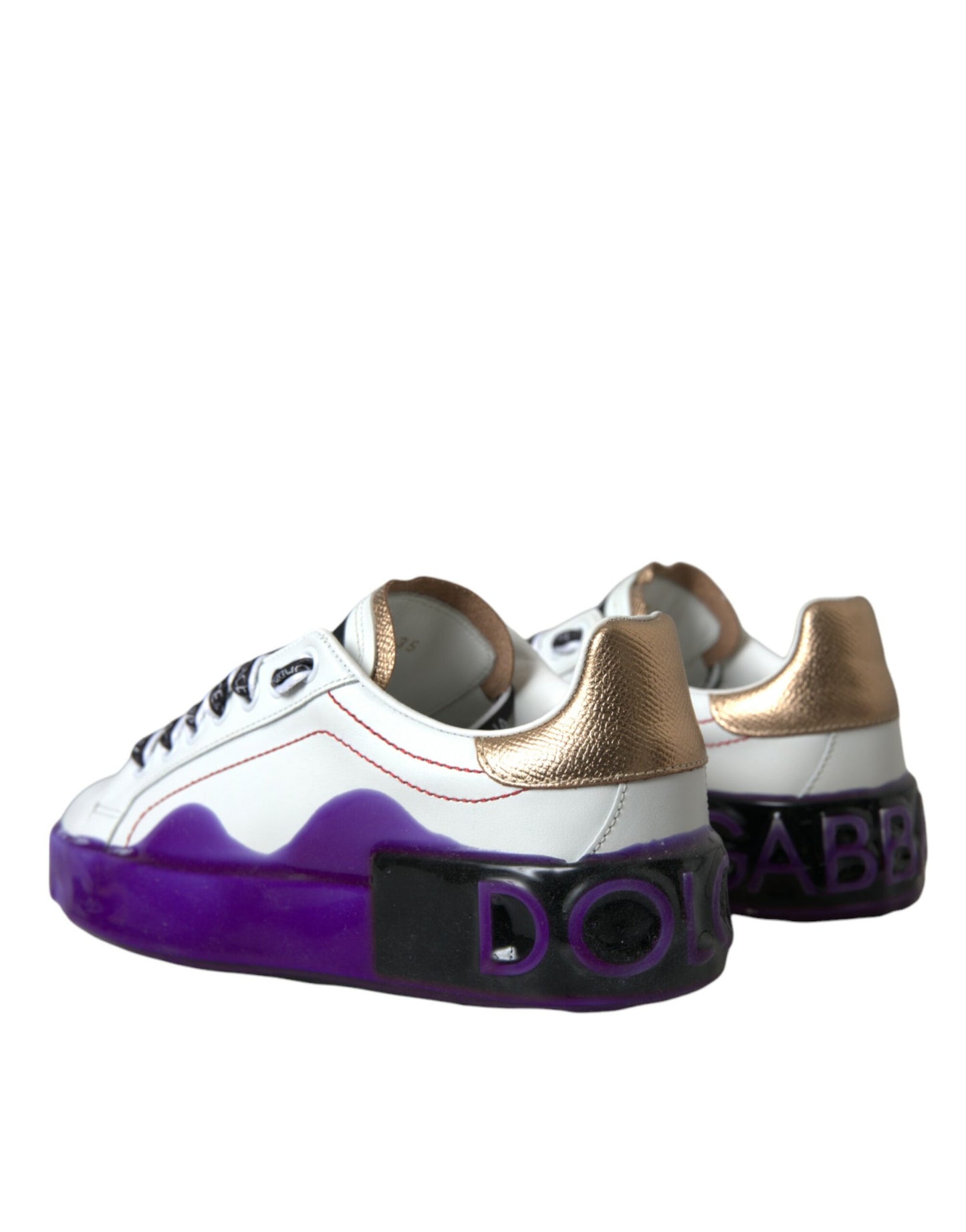 Dolce & Gabbana Zapatillas Portofino De Cuero Blanco Zapatos