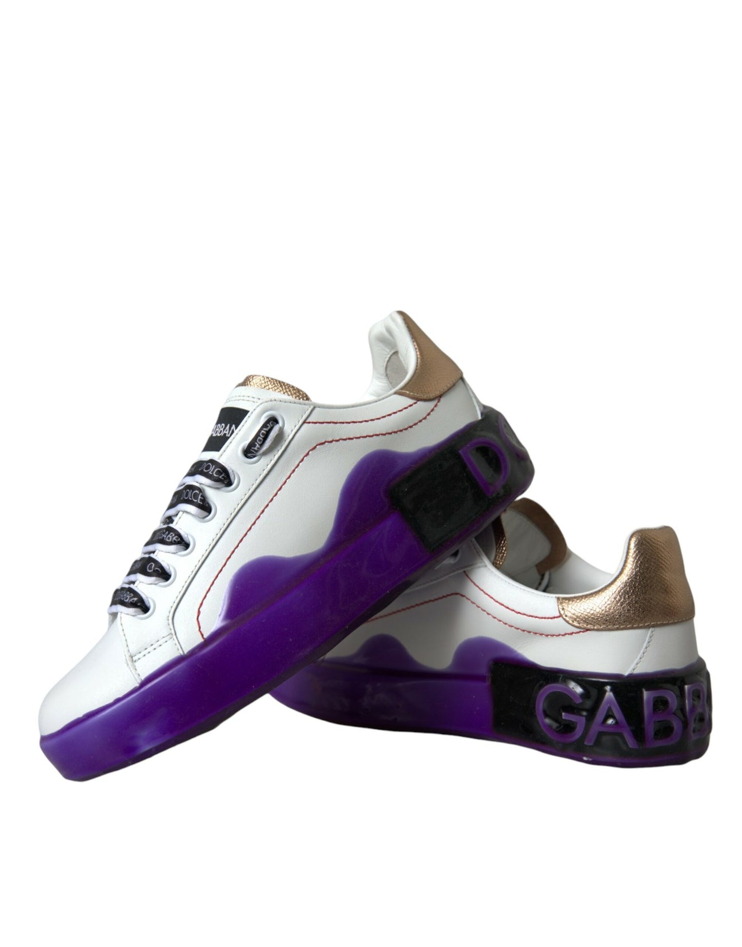 Dolce & Gabbana Zapatillas Portofino De Cuero Blanco Zapatos