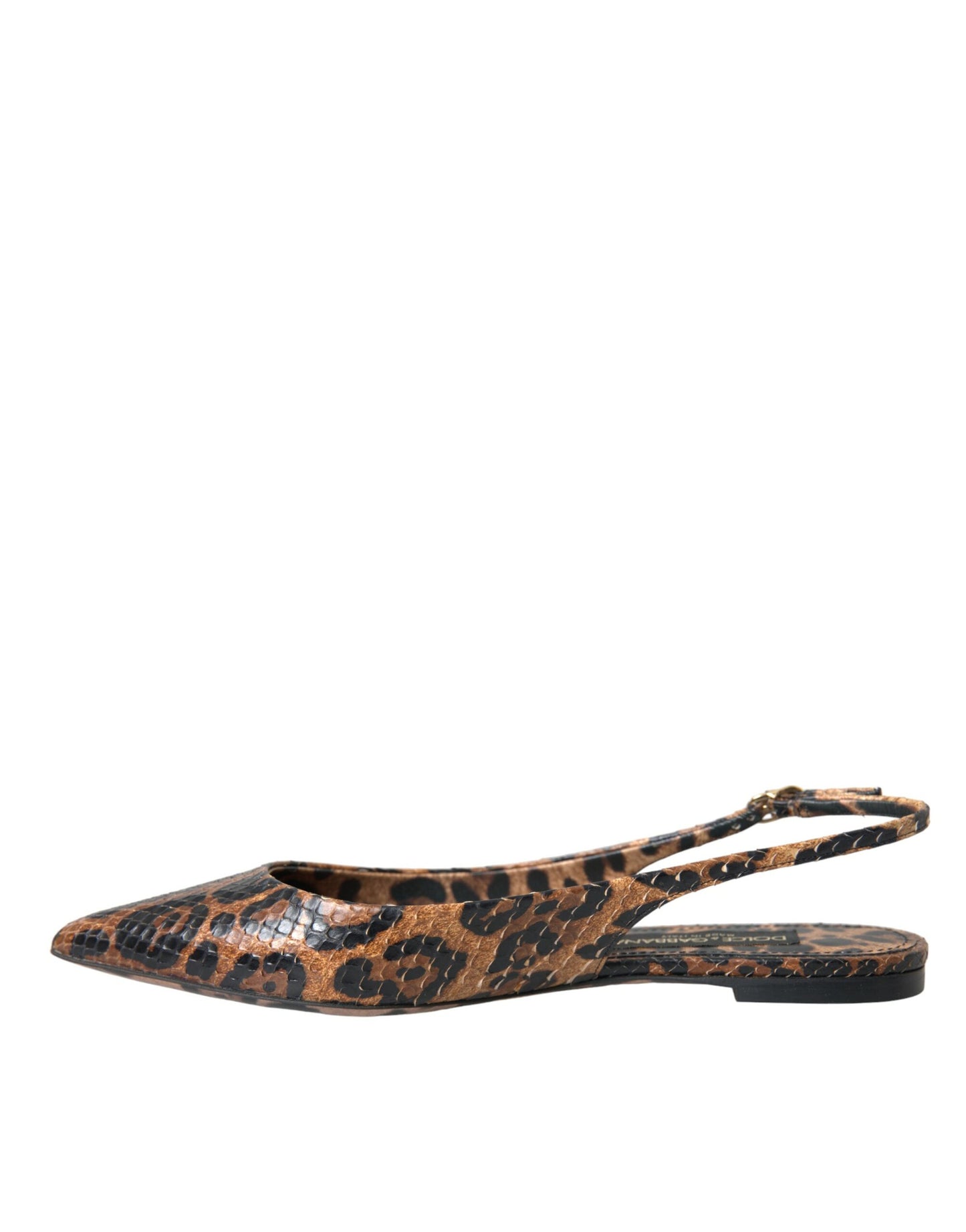 Dolce & Gabbana Zapatos destalonados de piel exótica de leopardo marrón