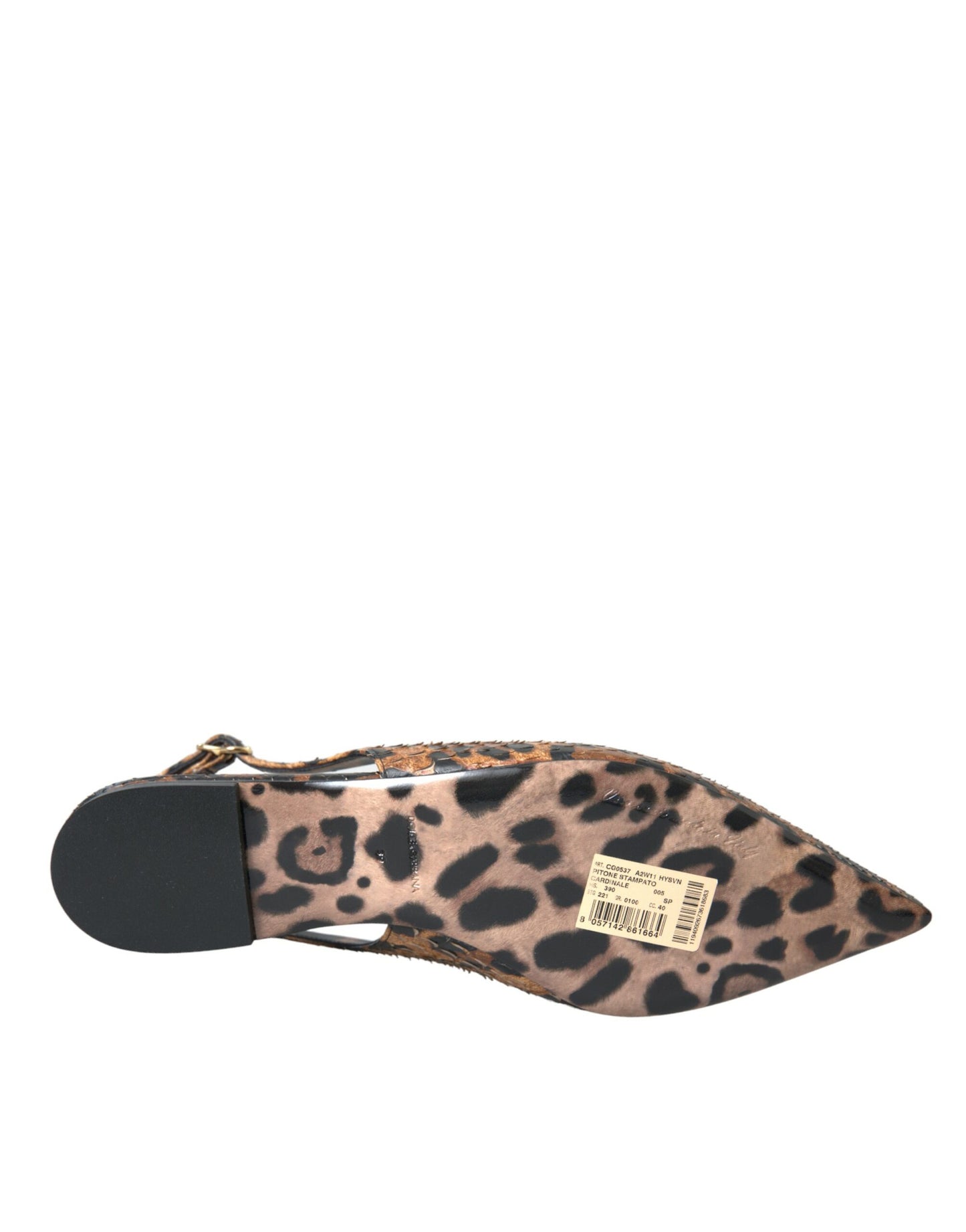 Dolce & Gabbana Zapatos destalonados de piel exótica de leopardo marrón