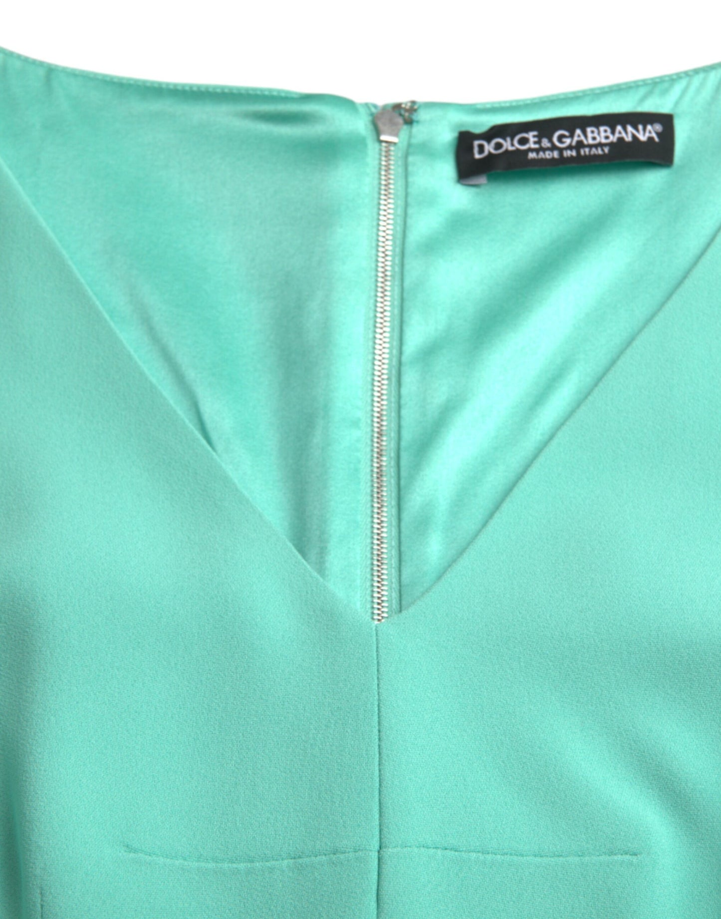 Dolce & Gabbana Vestido midi ajustado sin mangas de viscosa verde