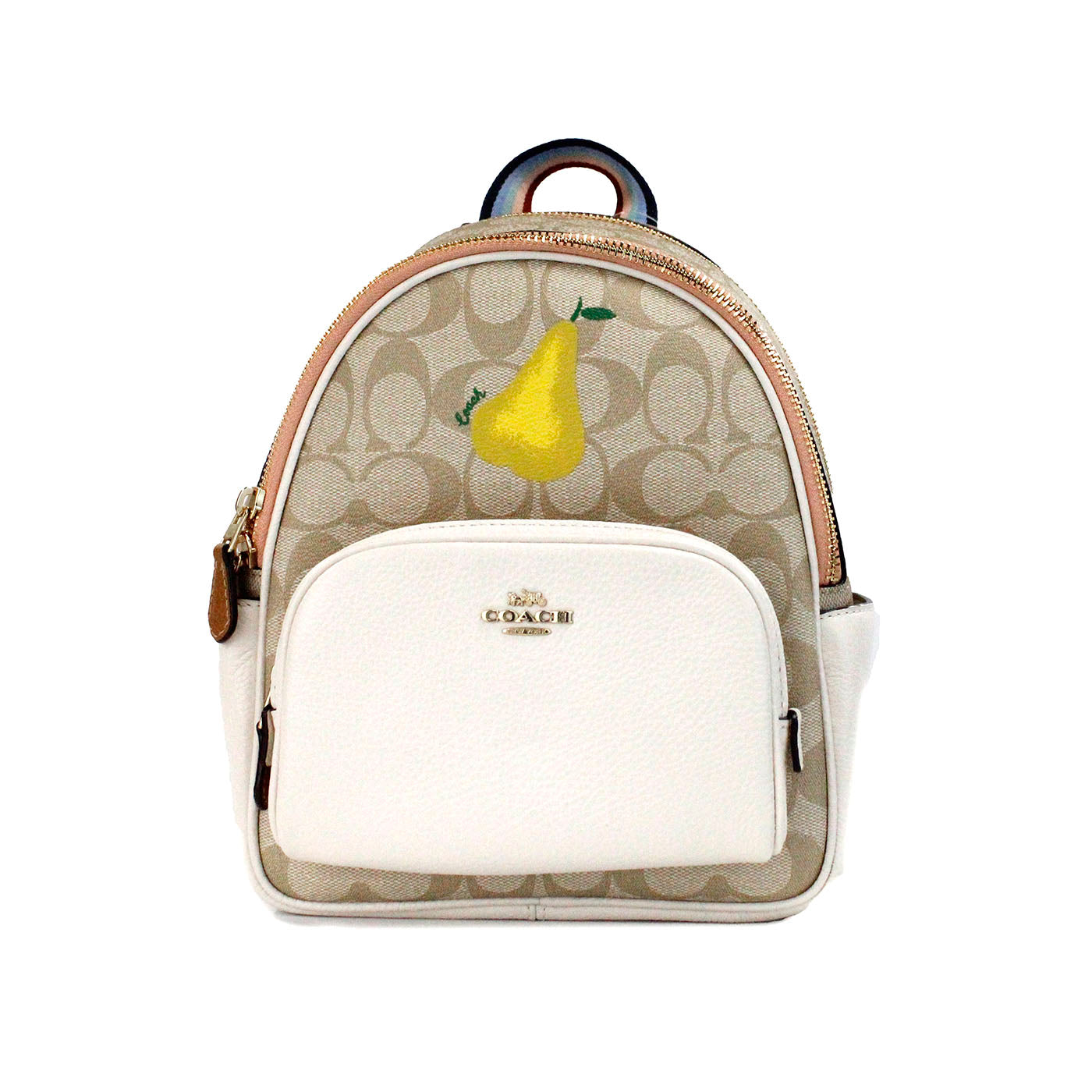 COACH Mini Court Signature Pear Motif Shoulder Backpack Bookbag Bag Chalk Taffy – par COACH | Disponible sur Sandy Store ByNet