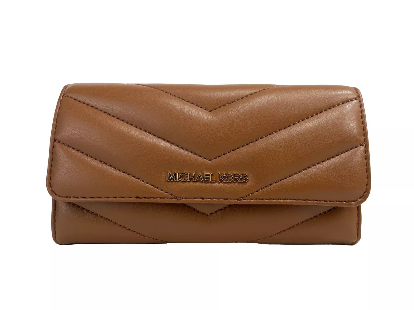 Michael Kors Jet Set Travel Large Quilted Leather Trifold Wallet Brown – par Michael Kors | Disponible sur Sandy Store ByNet