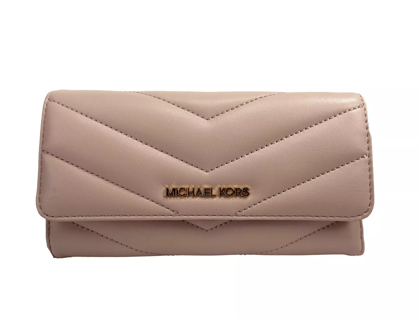 Michael Kors Jet Set Travel Large Quilted Leather Trifold Wallet Powder Blush – par Michael Kors | Disponible sur Sandy Store ByNet