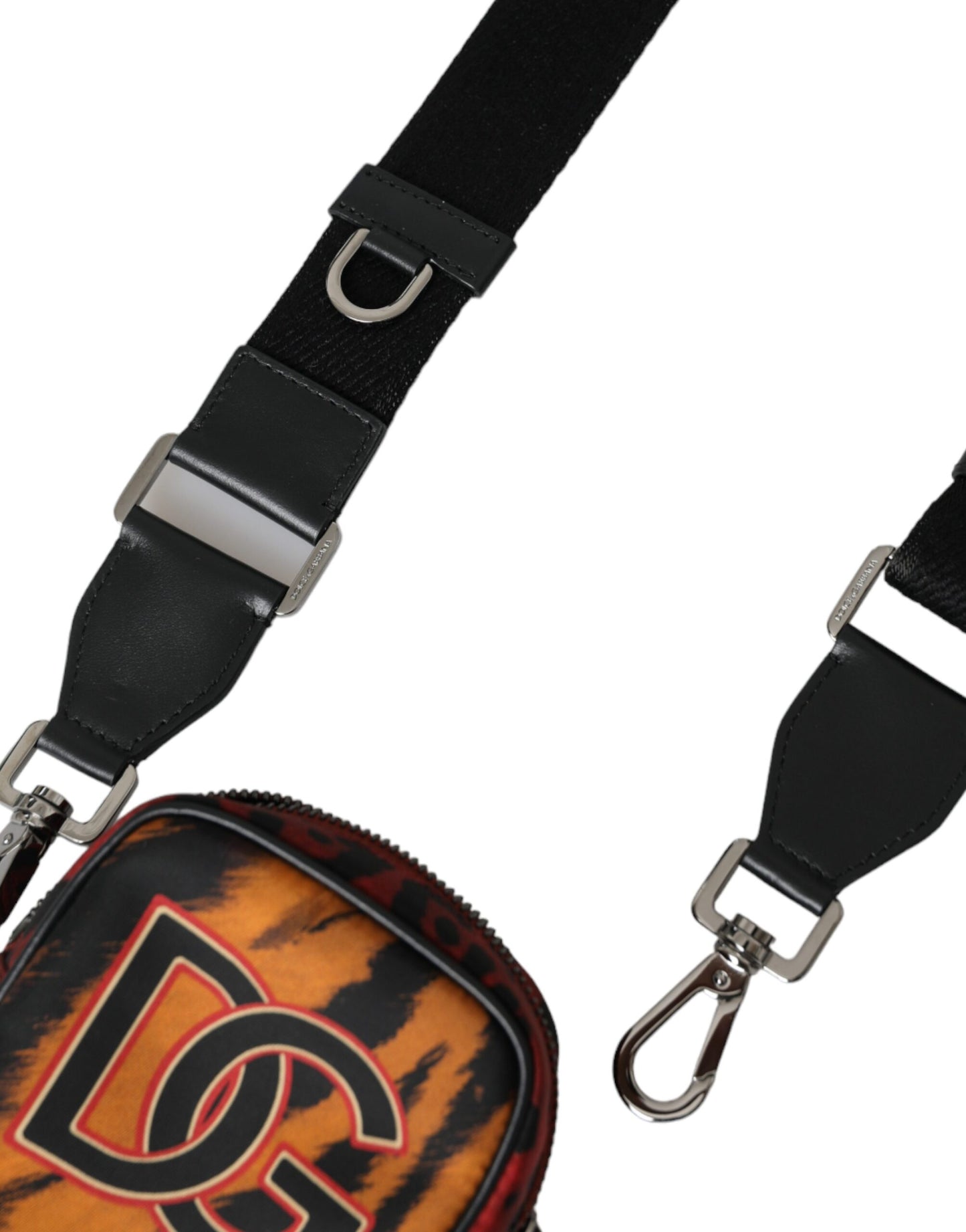 Dolce & Gabbana Bolso bandolera de nailon con estampado de tigre multicolor y logo