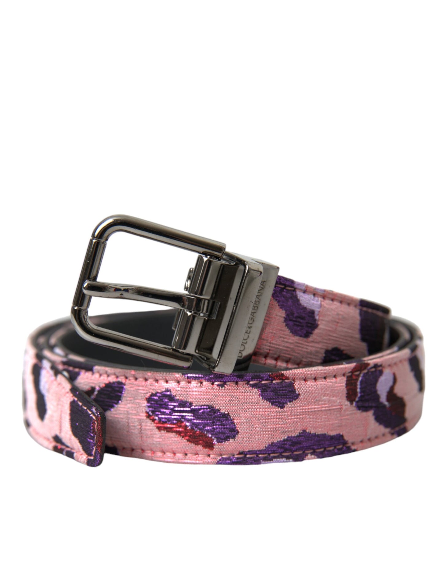 Dolce & Gabbana Cinturón con hebilla metálica de piel jacquard multicolor