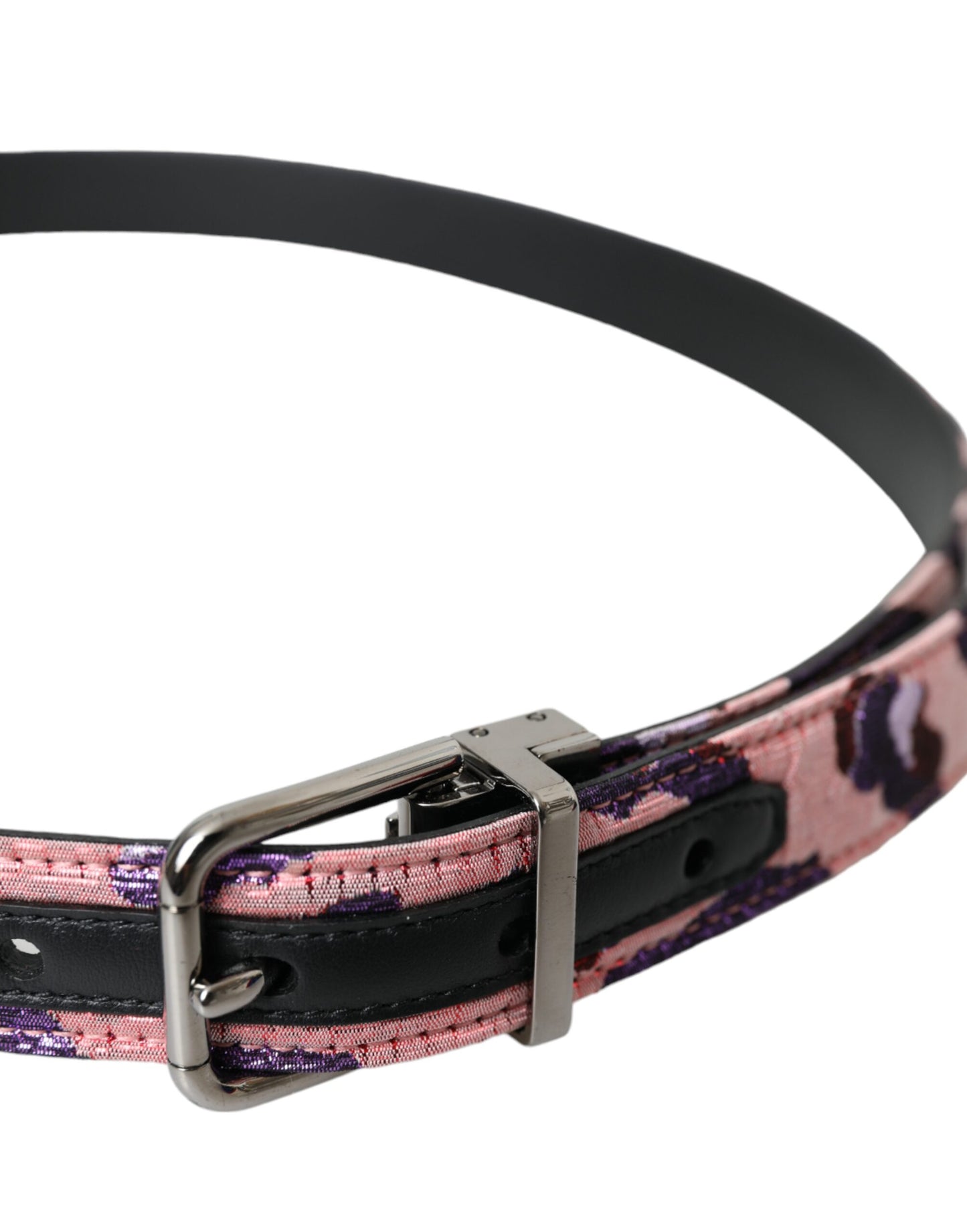 Dolce & Gabbana Cinturón con hebilla metálica de piel jacquard multicolor