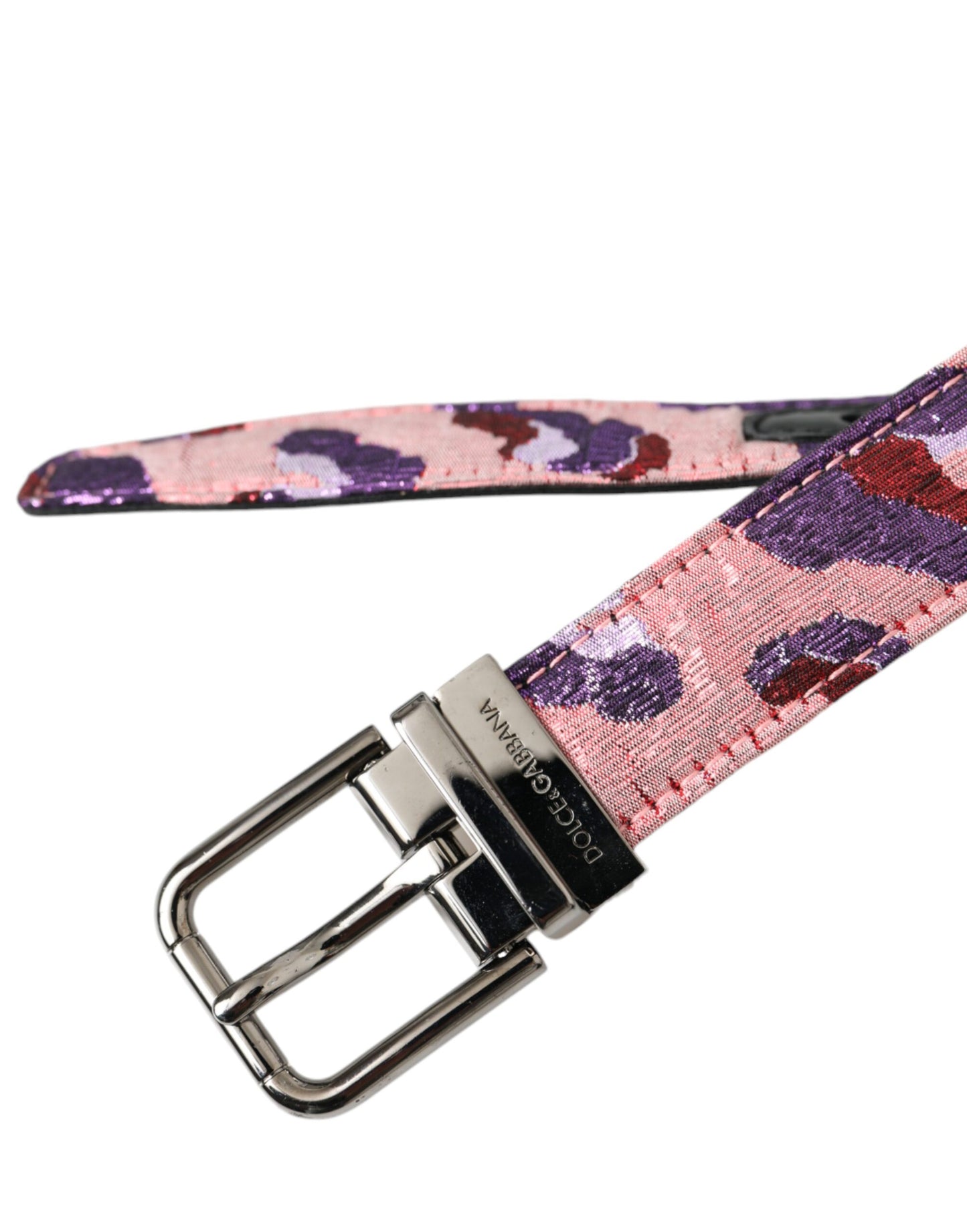 Dolce & Gabbana Cinturón con hebilla metálica de piel jacquard multicolor