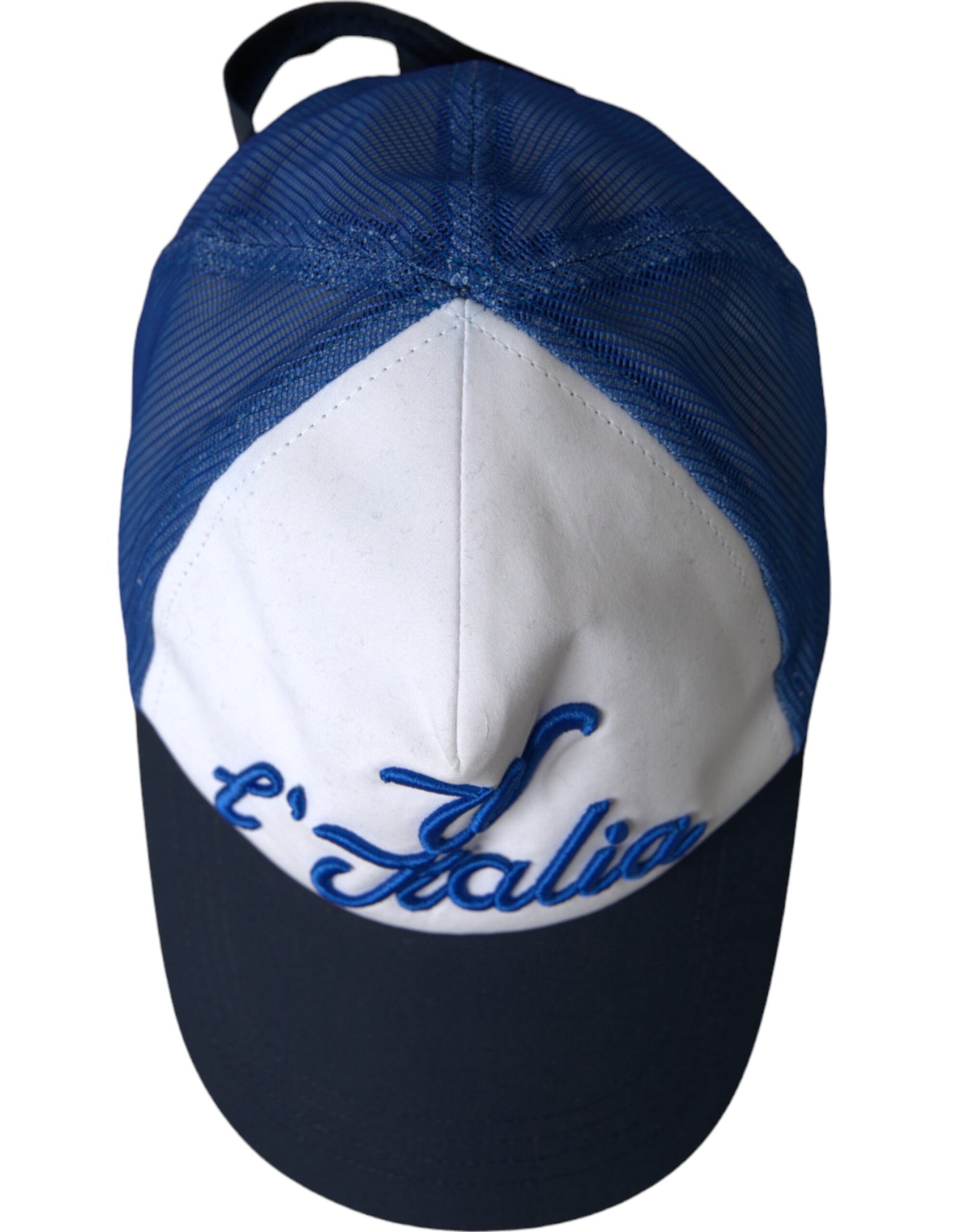 Dolce & Gabbana Gorra de béisbol de malla Italia azul blanco negro