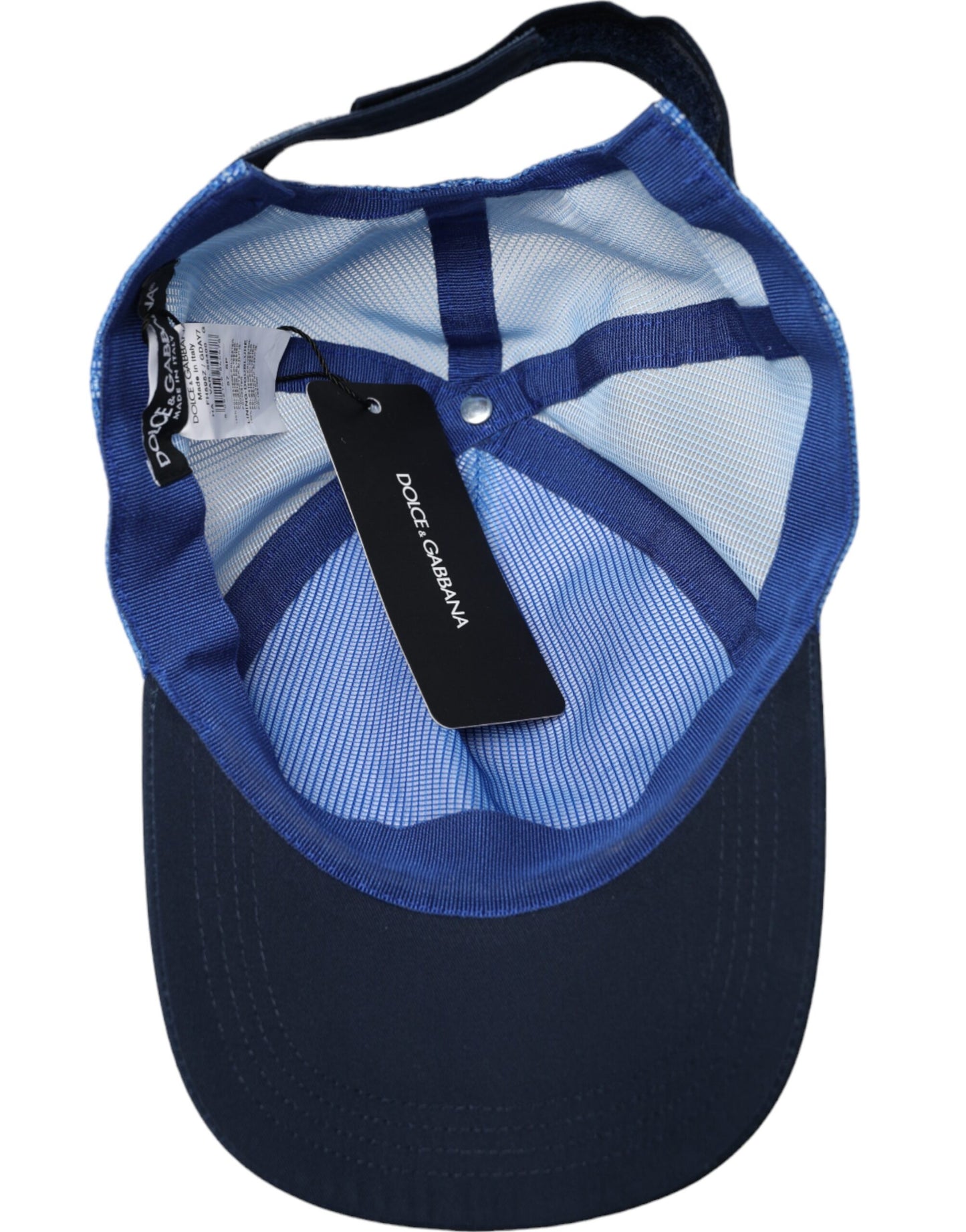 Dolce & Gabbana Gorra de béisbol de malla Italia azul blanco negro