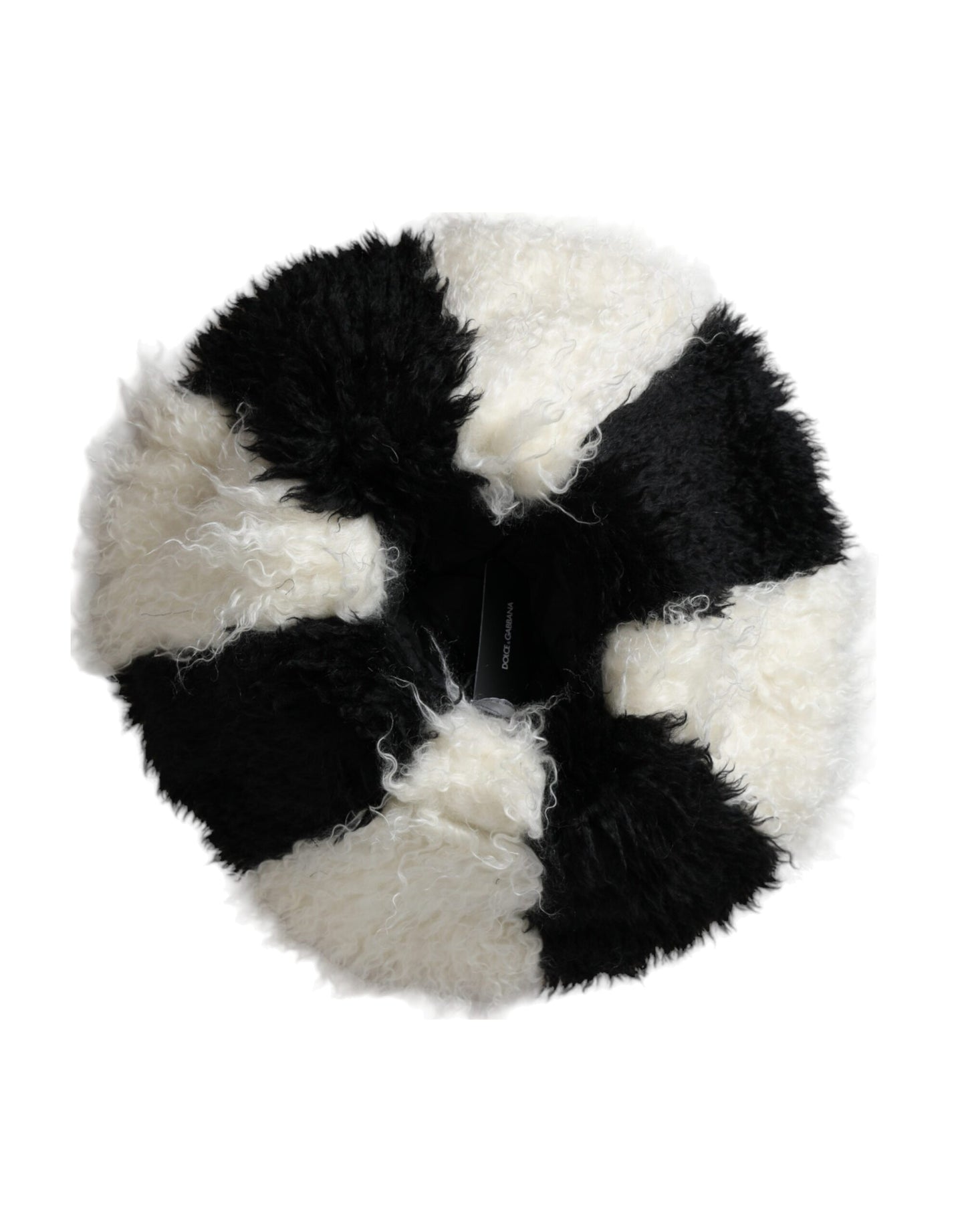 Dolce & Gabbana Gorro de pescador de piel de mohair con rayas blancas y negras