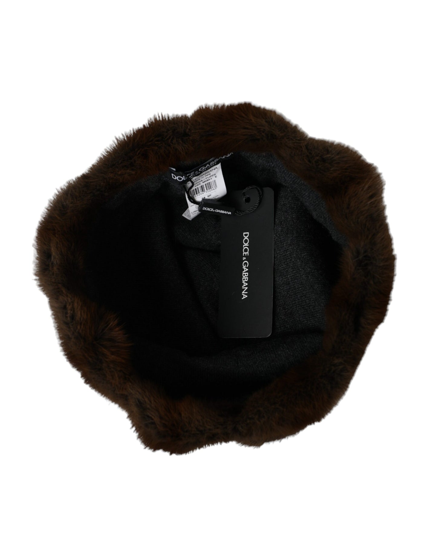 Gorro De Cachemira Mujer Dolce & Gabbana Brown Weasel Fur