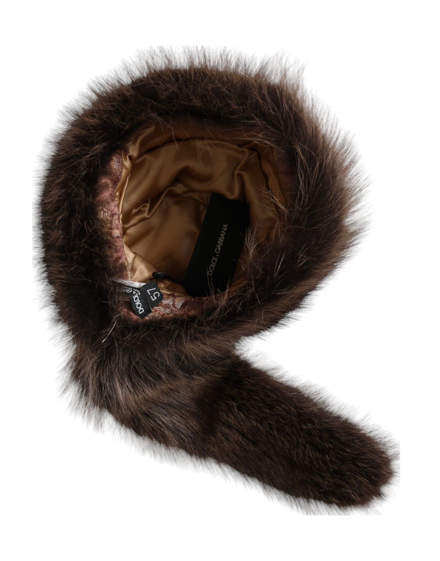 Dolce & Gabbana Gorro De Pescador De Piel De Mapache Marrón Mujer