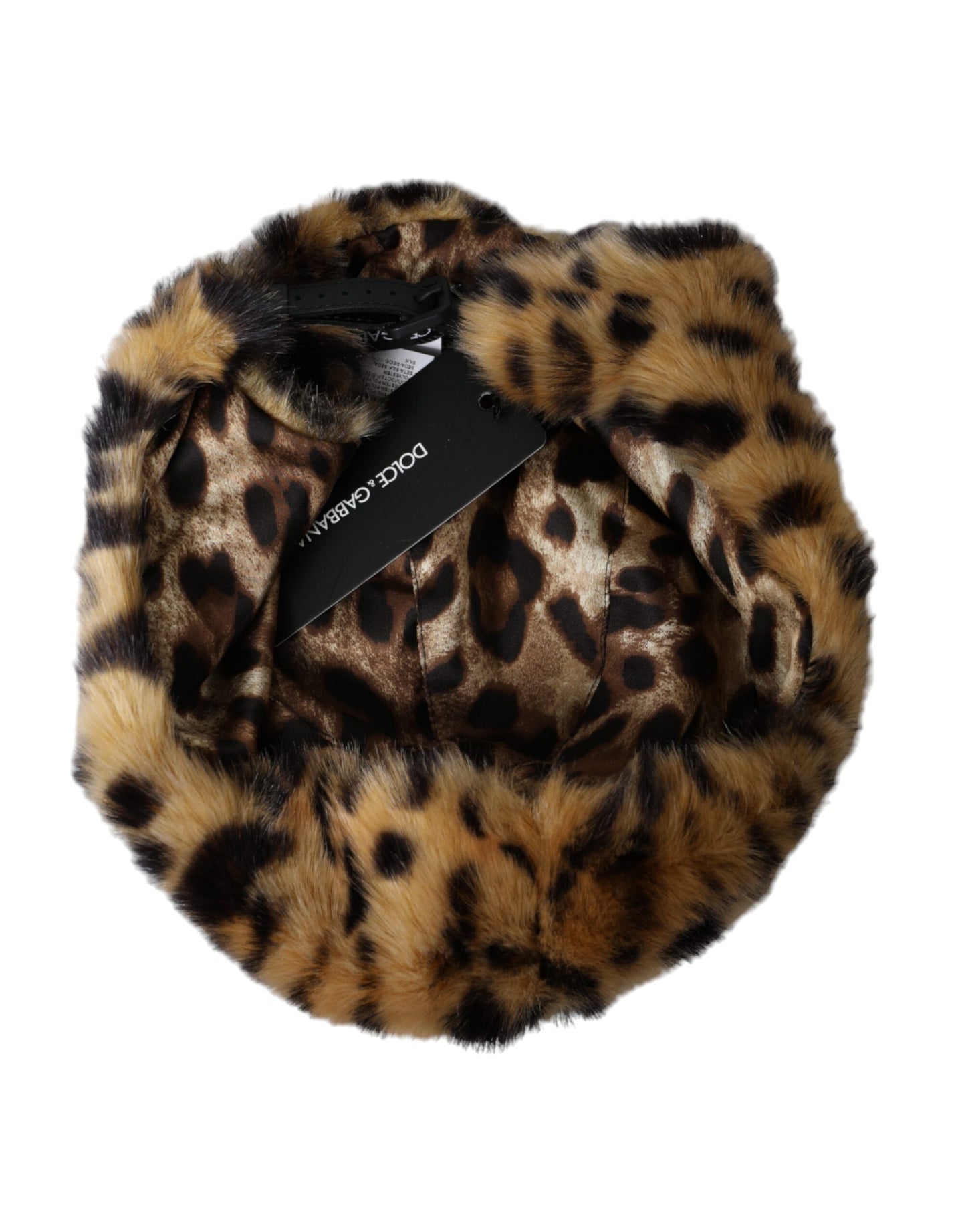 Dolce & Gabbana Sombrero de pescador de mujer de piel de leopardo marrón